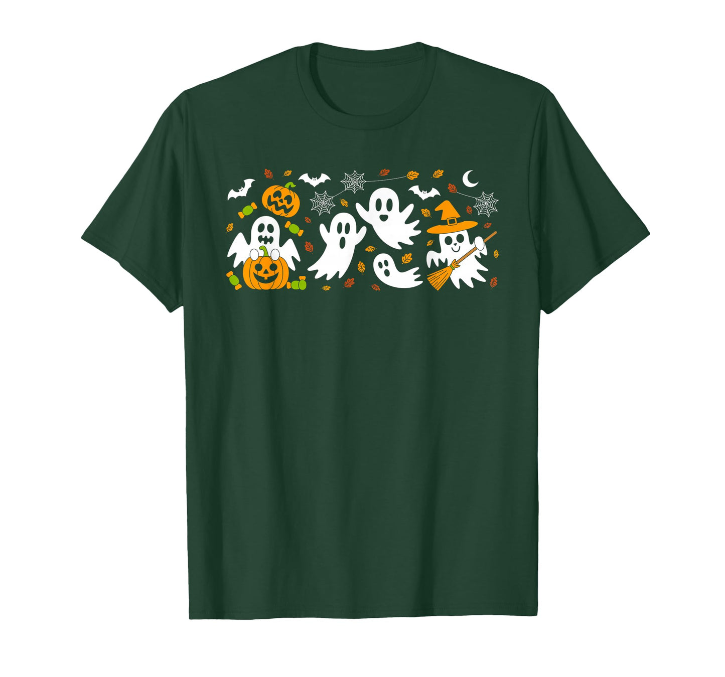 Cute Ghost Drinking Coffee Halloween Fall Ghost Book Reading T-Shirt