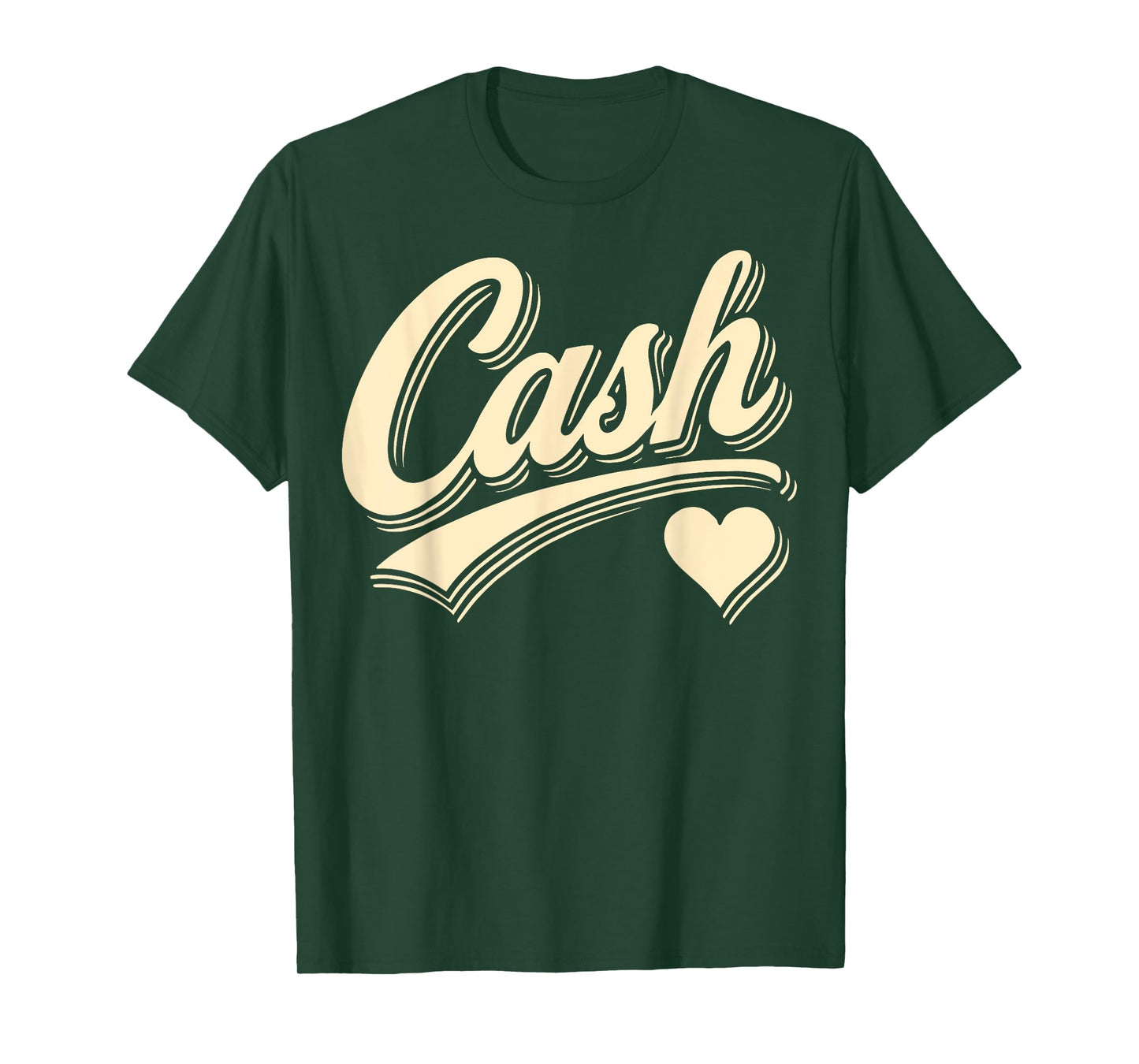 Retro Cash Script Design with Heart Look Gift For Men Women T-Shirt
