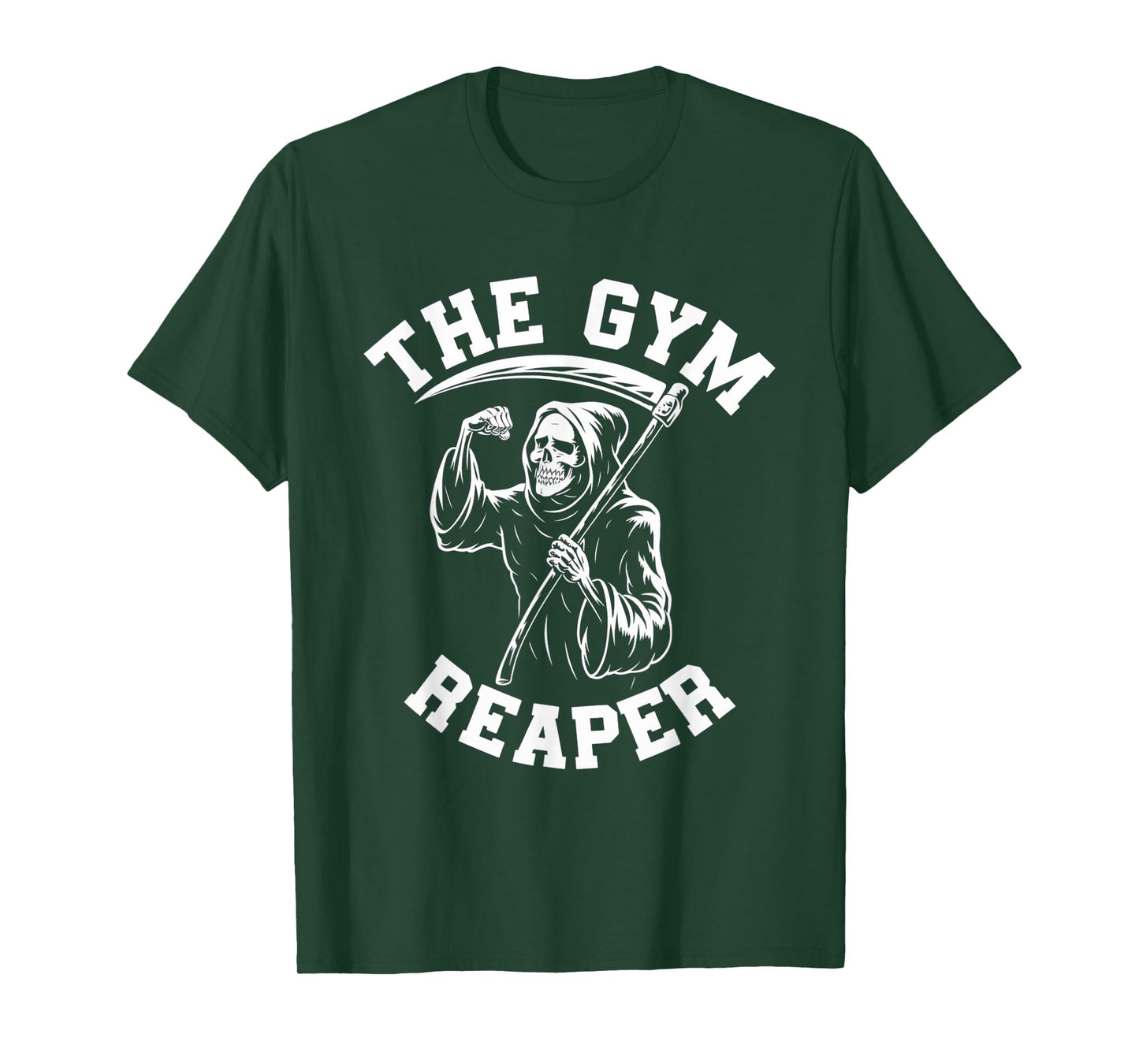 Funny Gym Reaper Skeleton Fitness Workout Halloween Costume T-Shirt