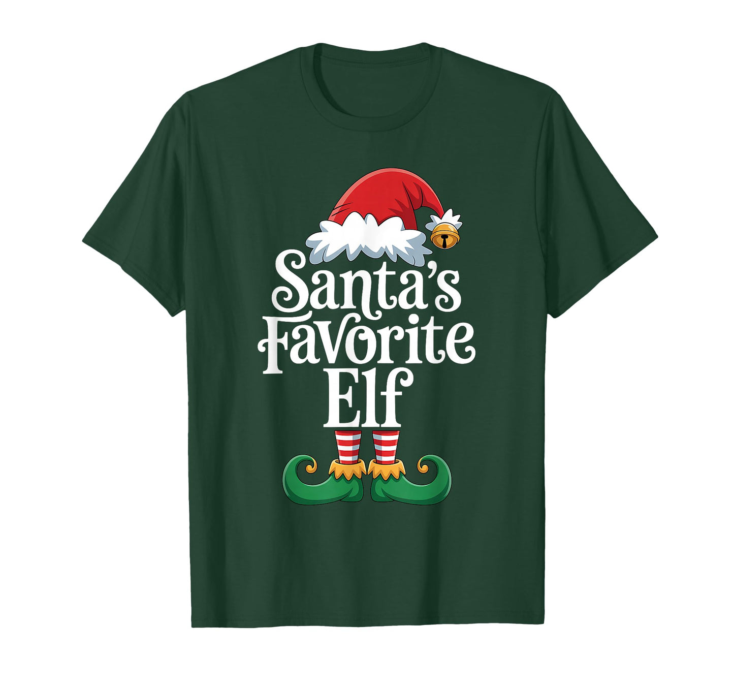 Santa’s Favorite Elf Men Women Elf Matching Pajamas Xmas T-Shirt