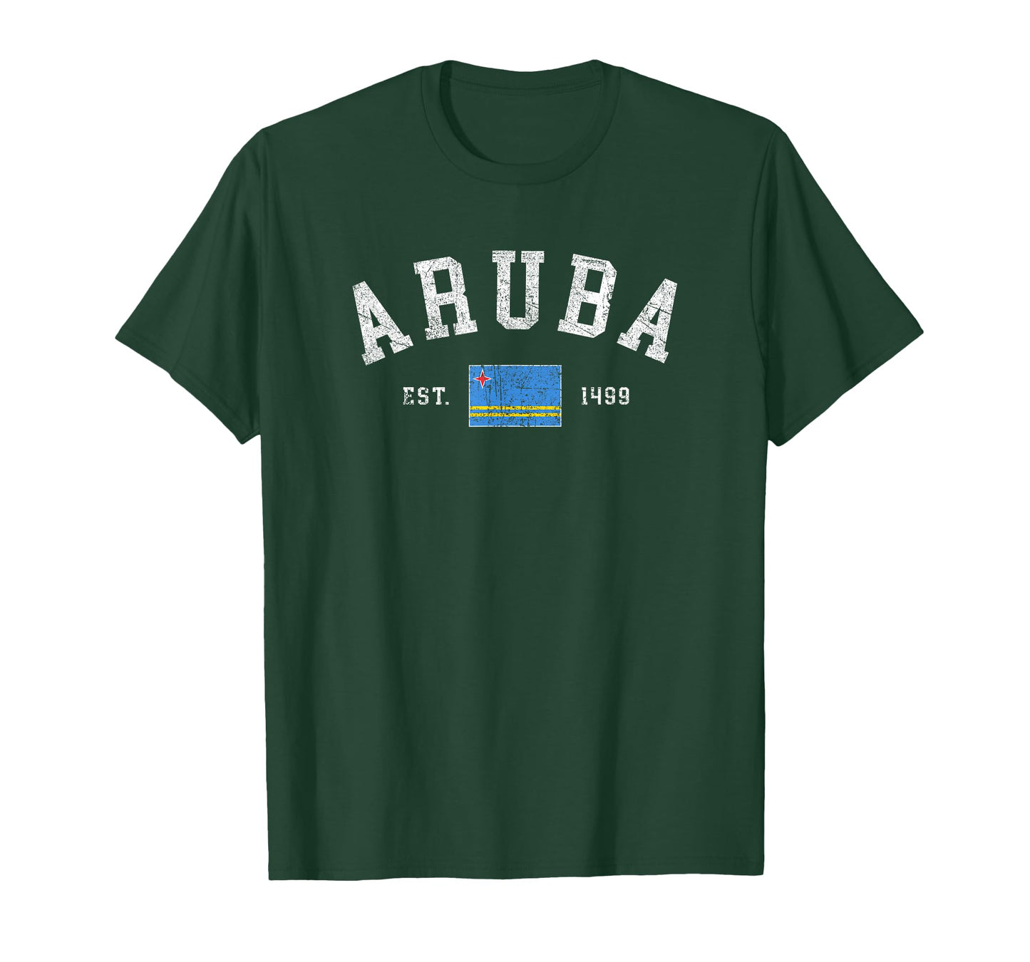 Vintage Aruba Flag Cruise Vacation Souvenir Mens Womens T-Shirt