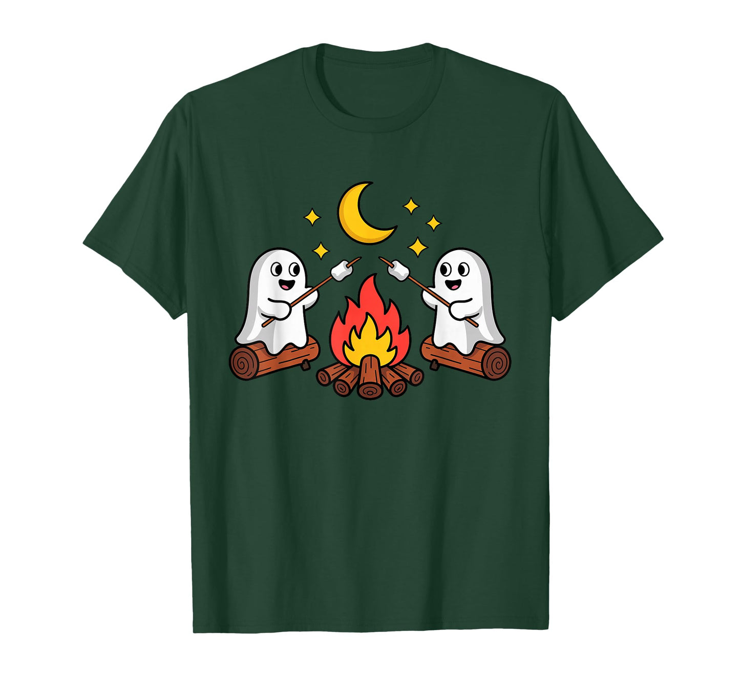 Cute Ghosts Camping Halloween Campfire Toddler Kids Costume T-Shirt