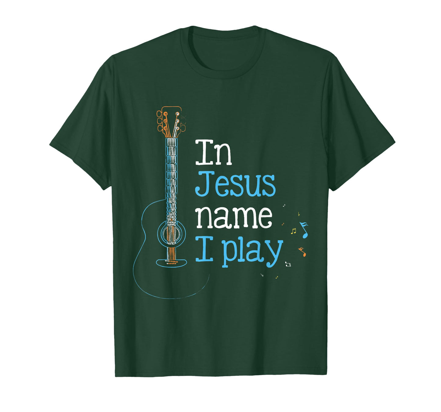 In Jesus Name i Play Guitar Christian Vintage Guitar Player T-Shirt