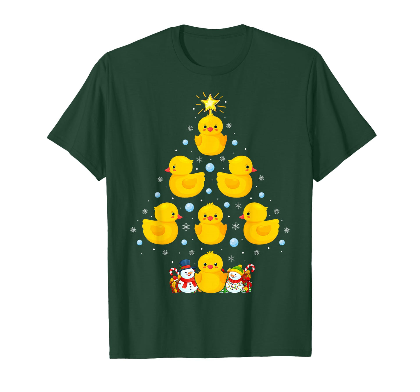 Rubber Duck Christmas Tree Pajamas Holiday Funny Duck Xmas T-Shirt