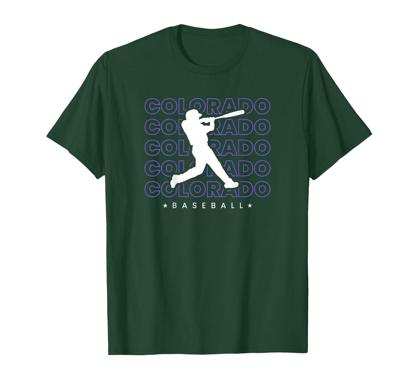 Colorado Baseball Backprint Retro Minimalist Baseball Lover T-Shirt