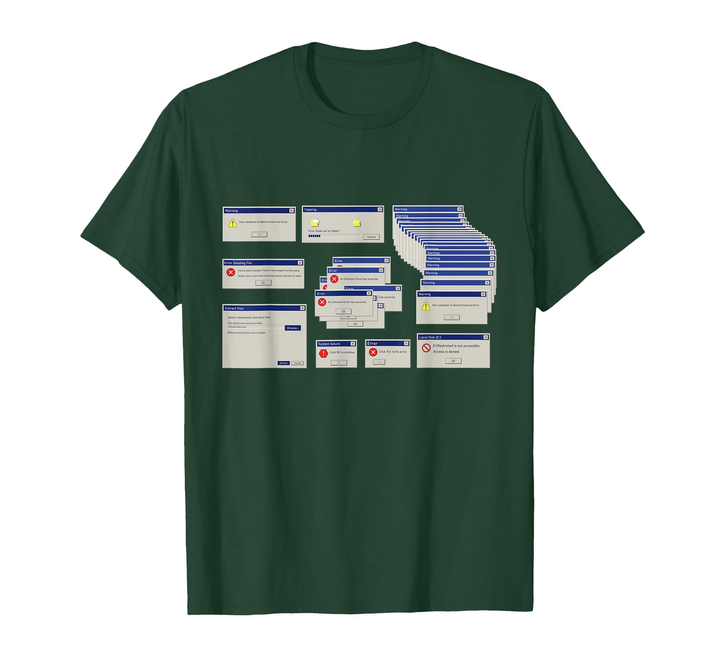 Cool Computer Error Pop Up Illustration Message Graphic T-Shirt