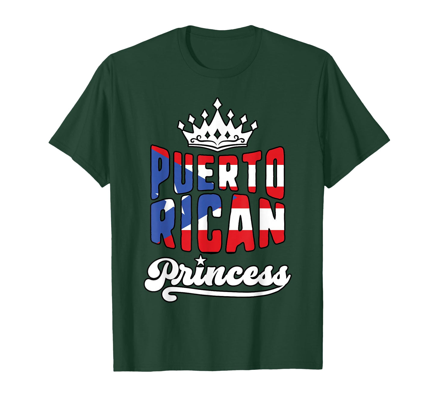 Puerto Rican Princess Hispanic Heritage Boricua Flag Girls T-Shirt