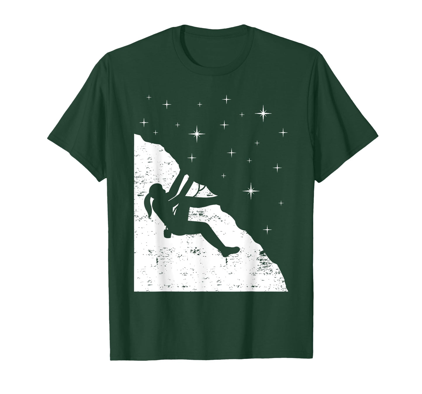 Rock Climbing Mountain Climber Bouldering I Girl Sky Stars T-Shirt