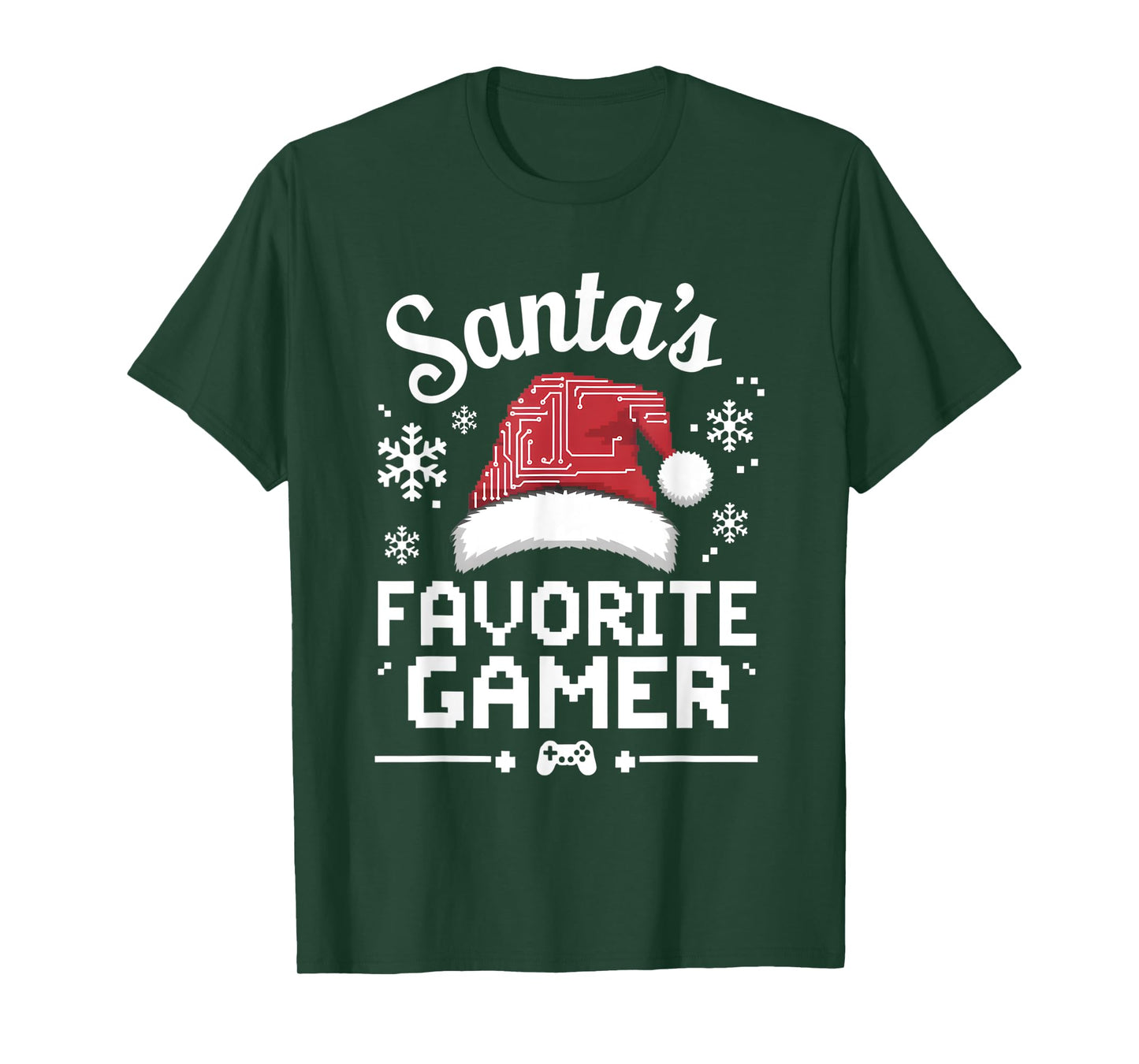 Santa's Favorite Gamer Xmas Pajama Gaming Christmas Boys Men T-Shirt