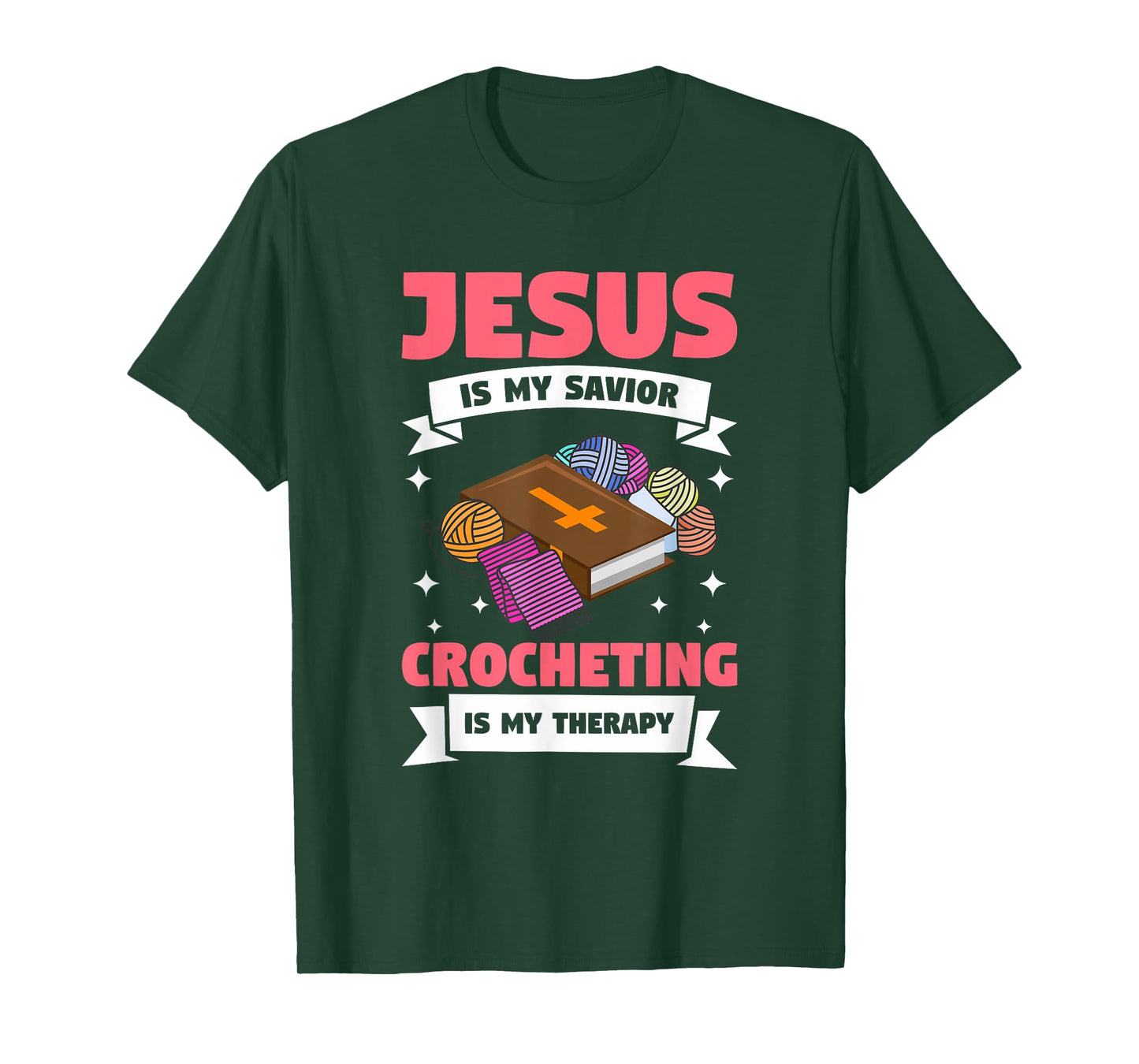 Jesus Is My Savior Crocheting Is My Therapy Crochet T-Shirt
