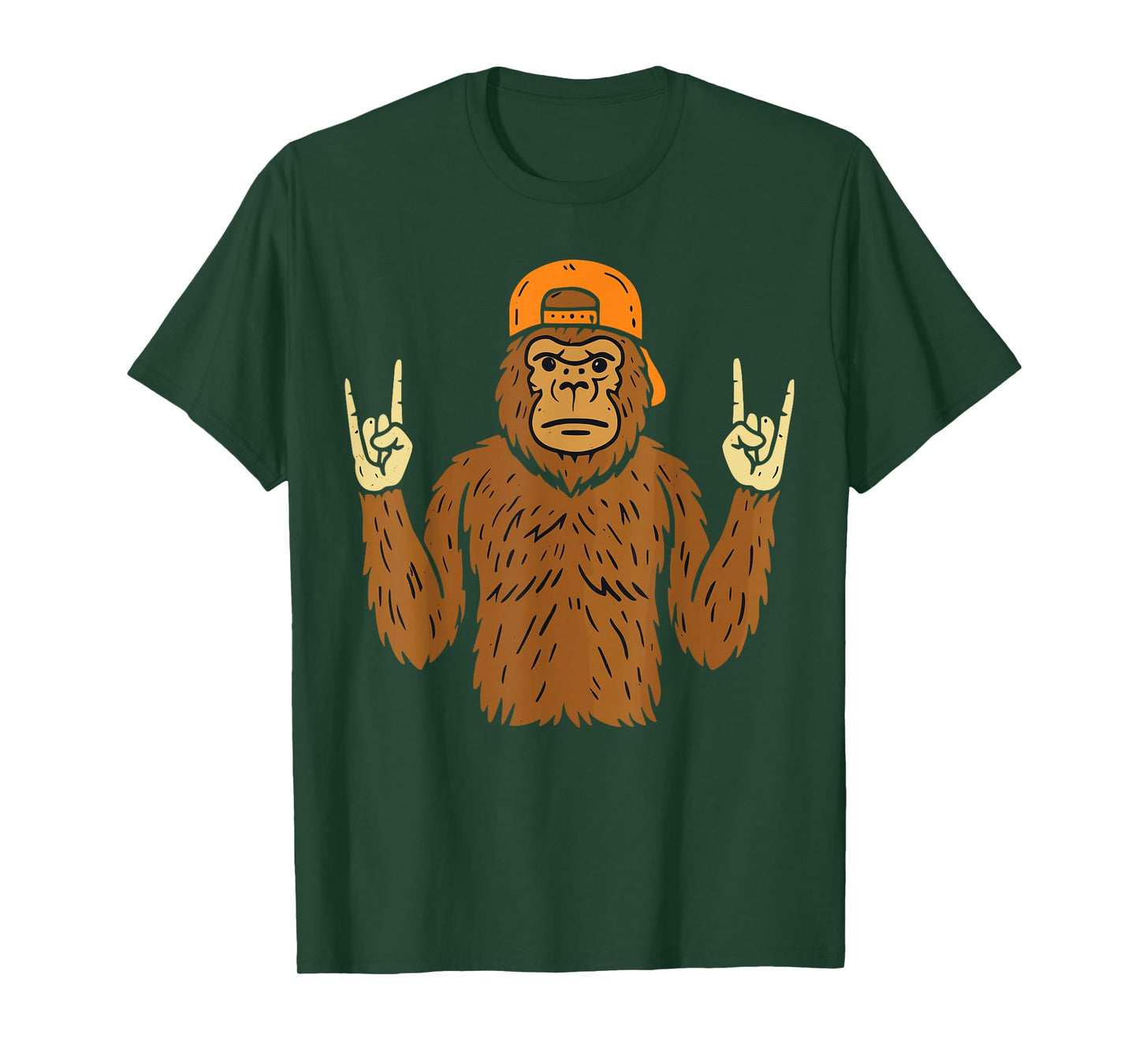 Rocker Bigfoot Cap Skater Cool Halloween Punk Rock Men Boys T-Shirt