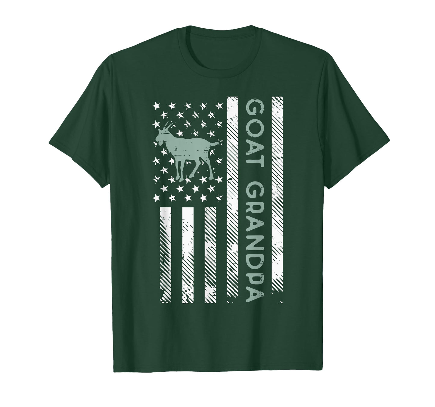 Goat Grandpa US Flag Vintage Patriotic Farm Farmer Papa Men T-Shirt