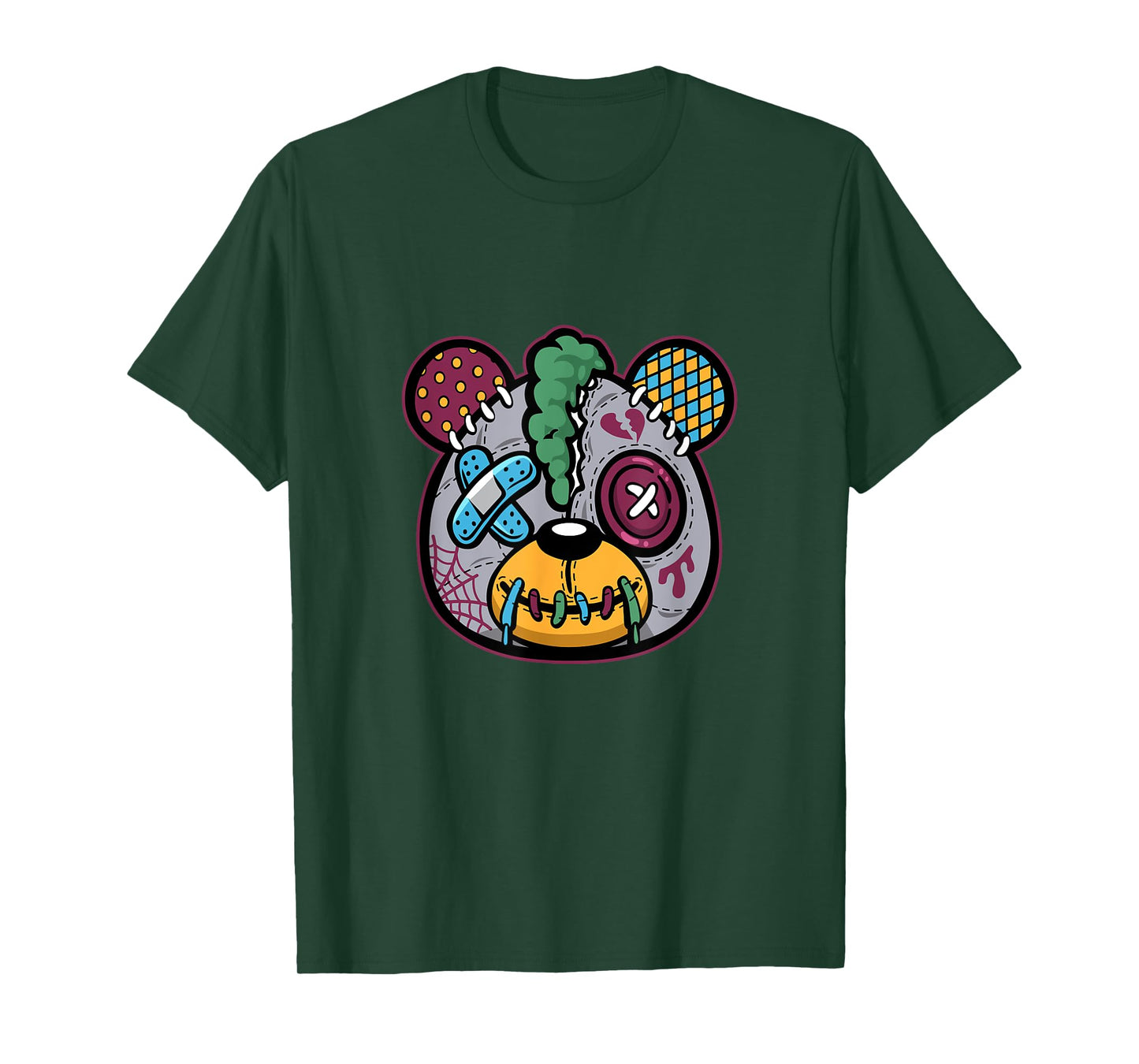Cool Halloween Ugly Teddy Bear Illustration Graphic Designs T-Shirt
