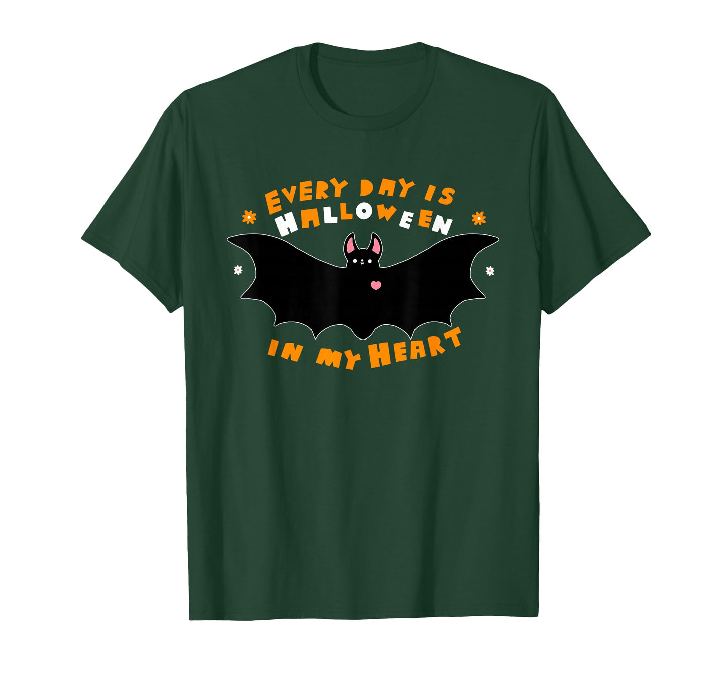 Every Day is Halloween in My Heart Bat Pumpkin Halloween T-Shirt