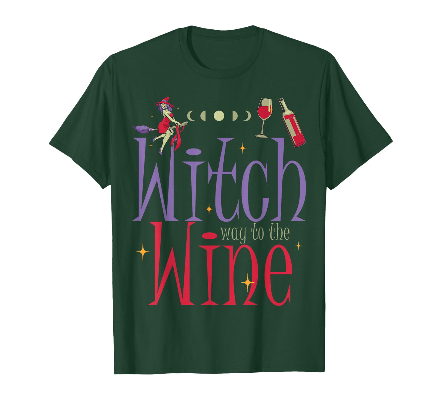 Wine Witch Halloween Wine Lovers Drinker Wine Enthusiast T-Shirt