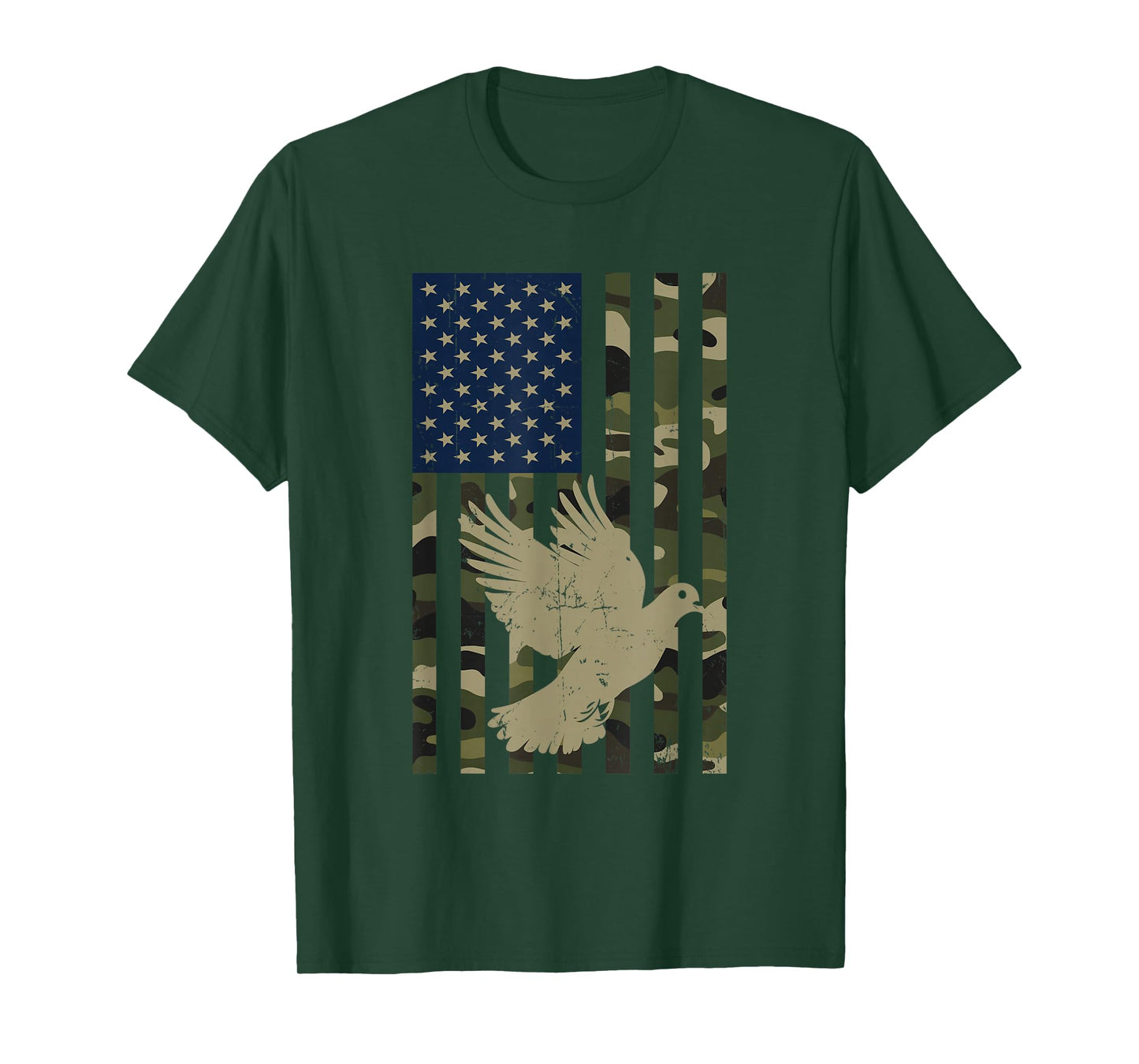 Camo American USA Flag Camouflage Dove Hunting Hunter T-Shirt