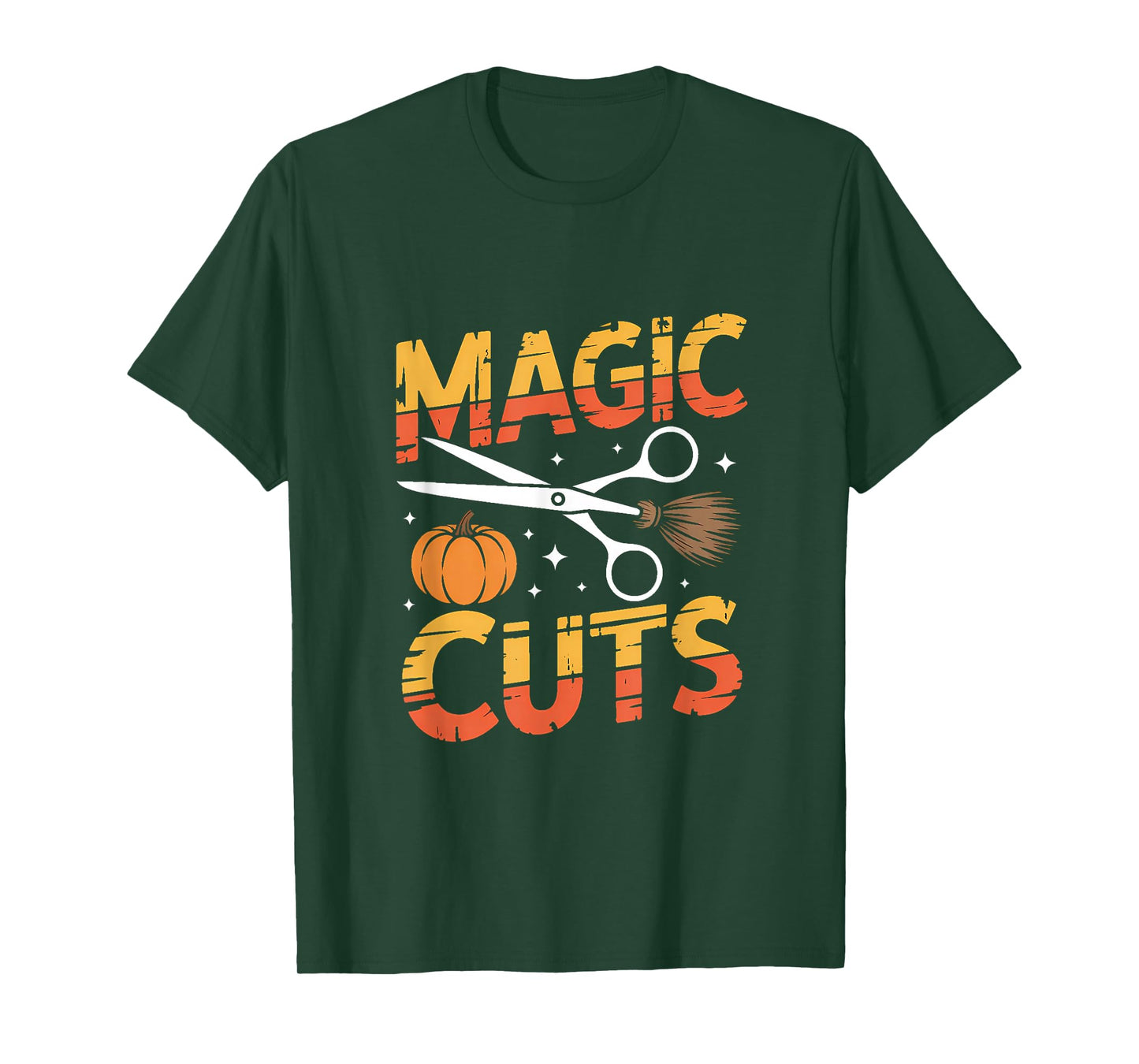 Magic Cuts Witch Hairdresser Retro Halloween Style T-Shirt