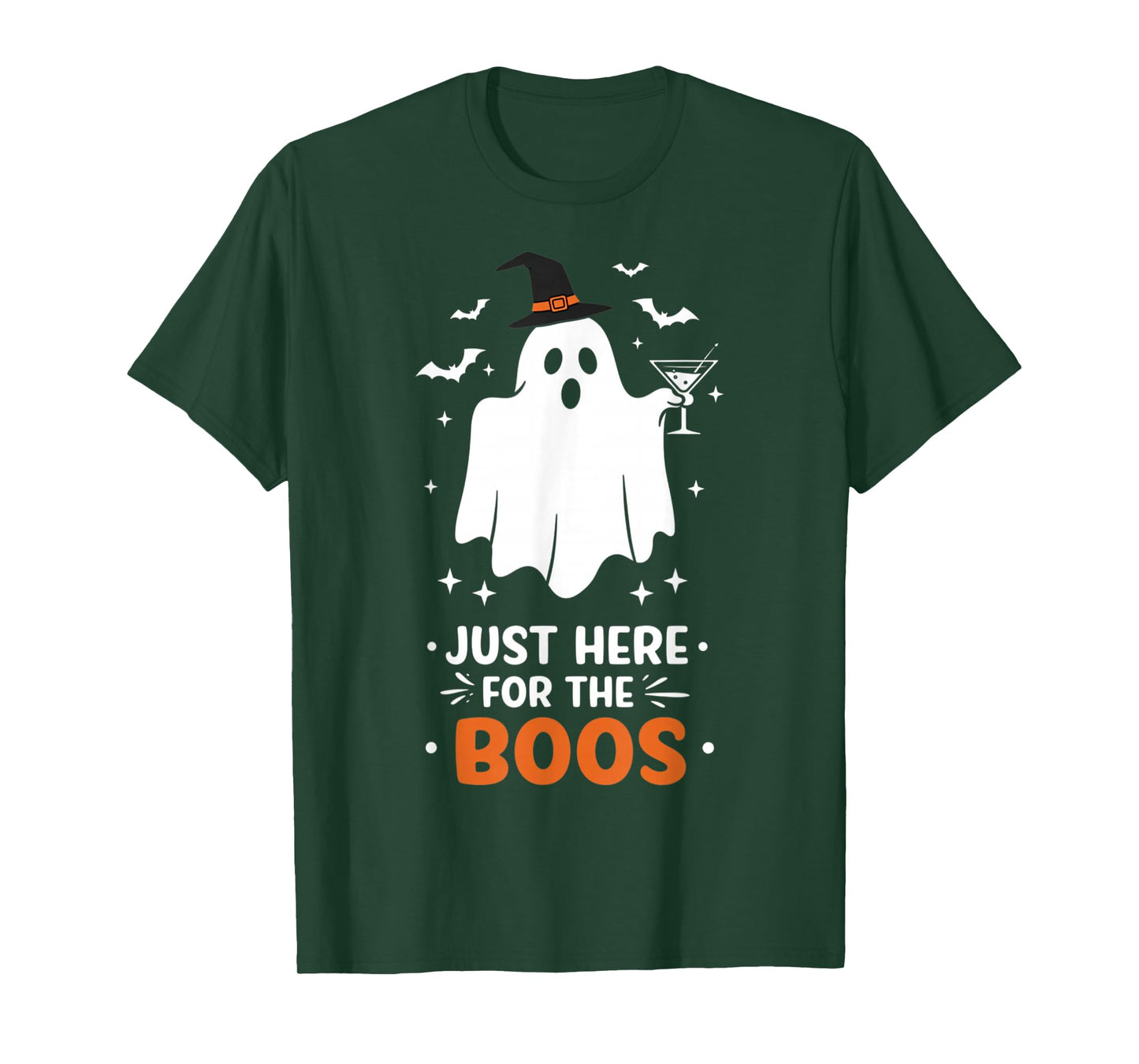 Just Here for The Boos Ghost Witch Hat Halloween Party T-Shirt