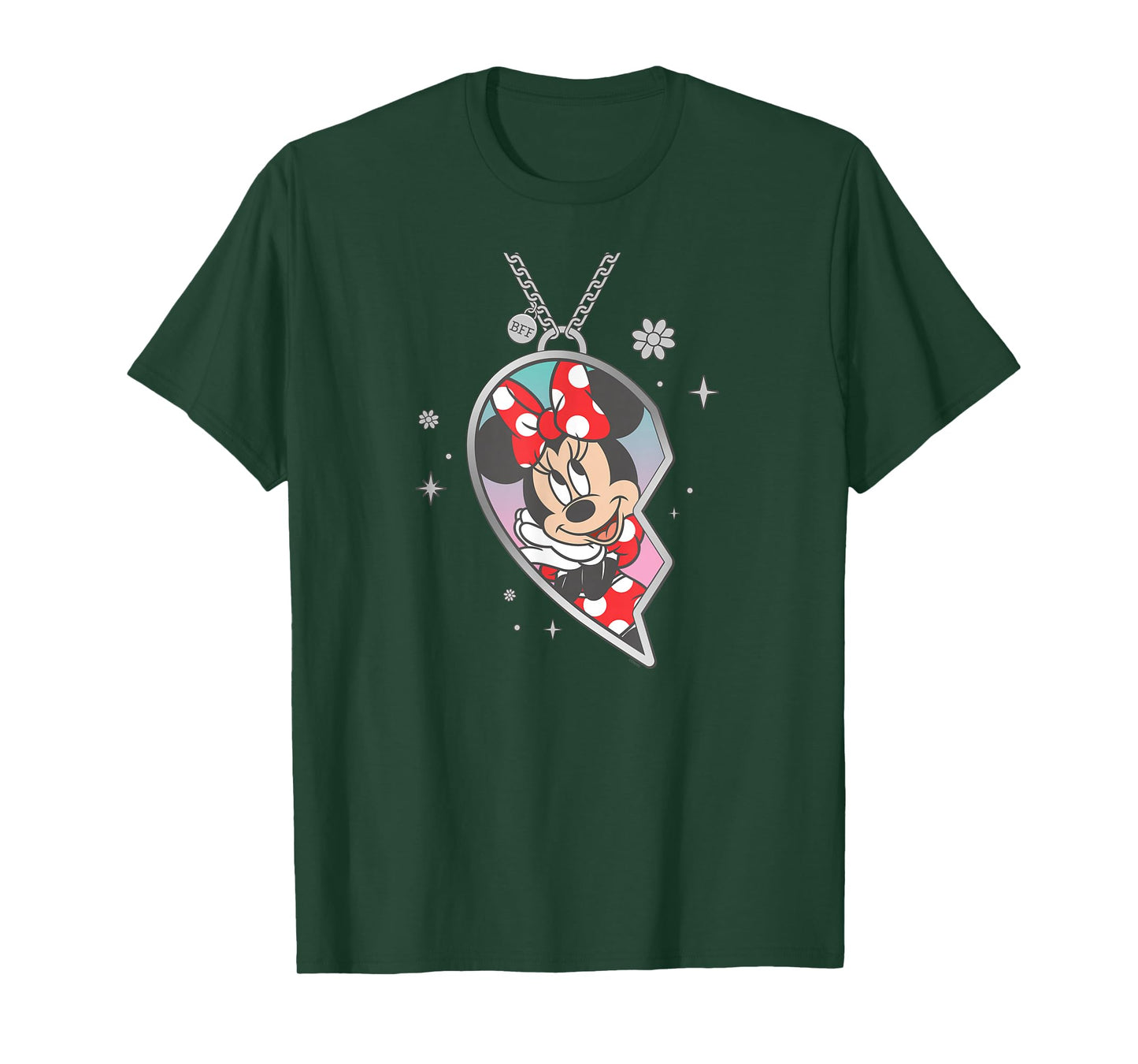 Disney BFF Best Friends Minnie Mouse Matching Heart Necklace T-Shirt