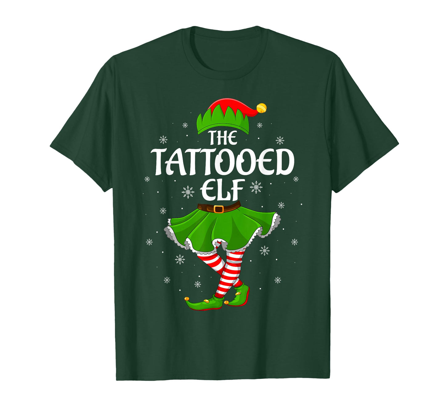 Tattooed Elf Christmas Family Girls Women Elf Squad Xmas T-Shirt