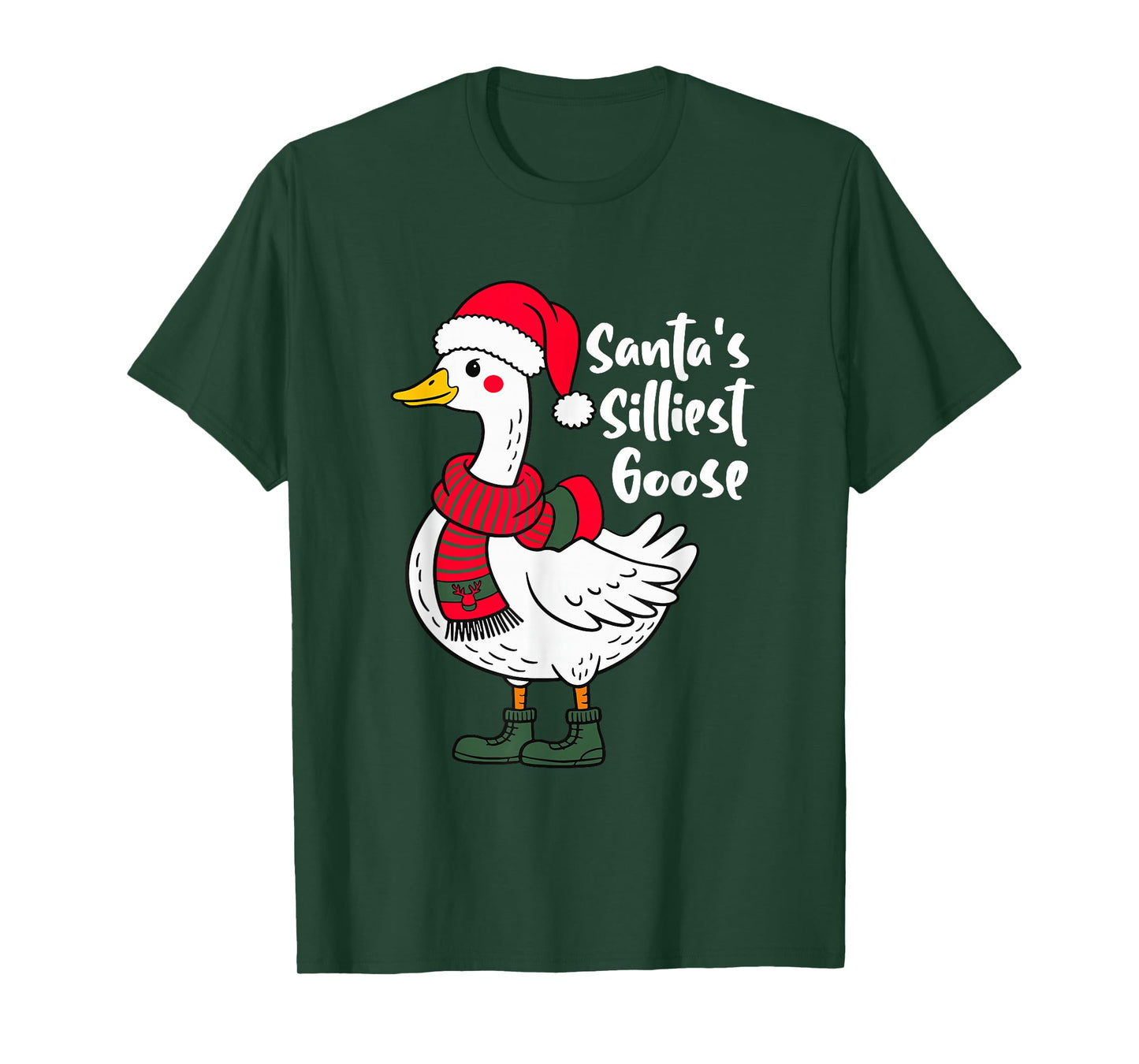 Santa's Silliest Goose Funny Family Santa Outfit Gifts T-Shirt