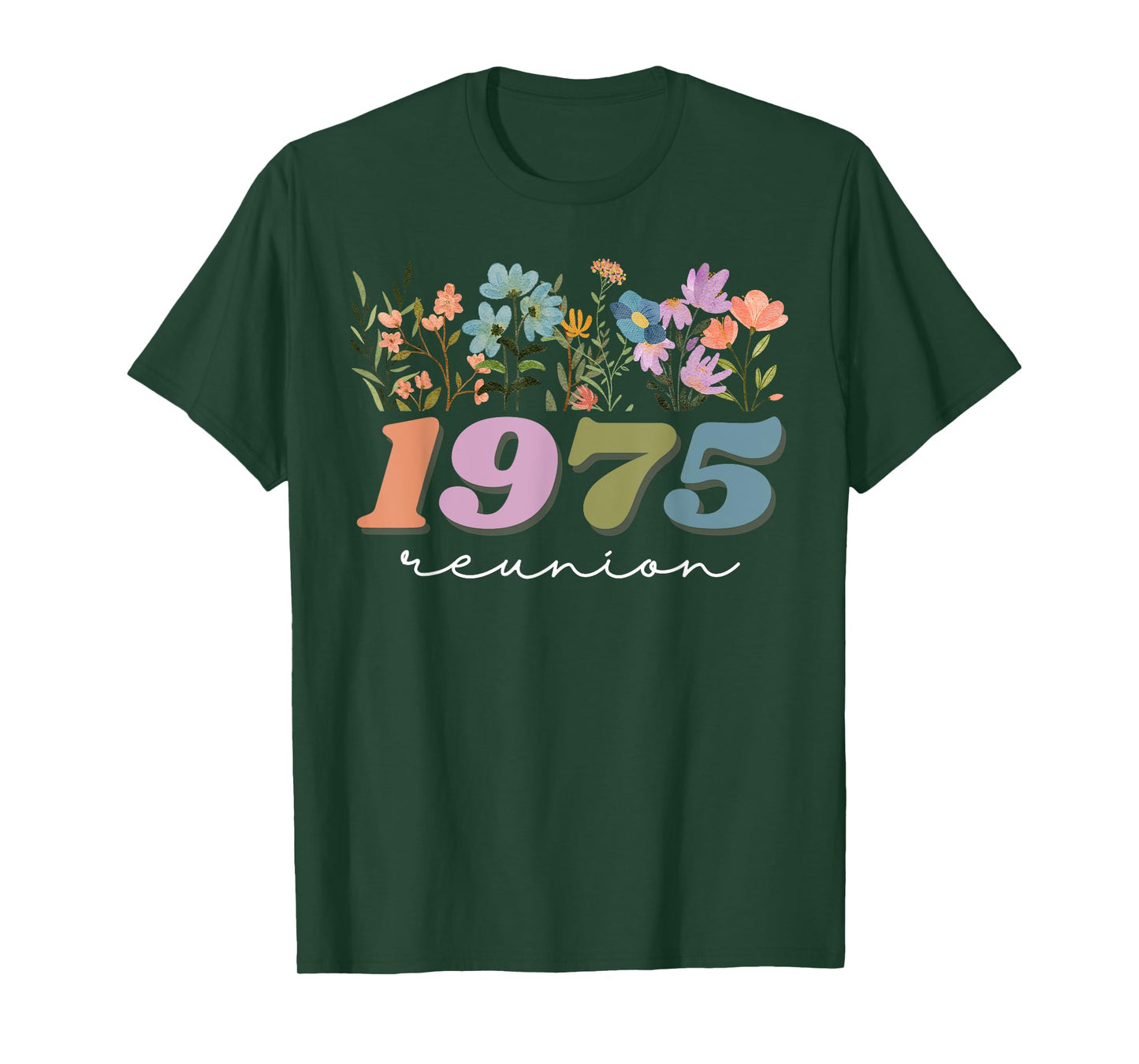 Cute Wildflower Class Of 1975 Reunion Graduation High School T-Shirt