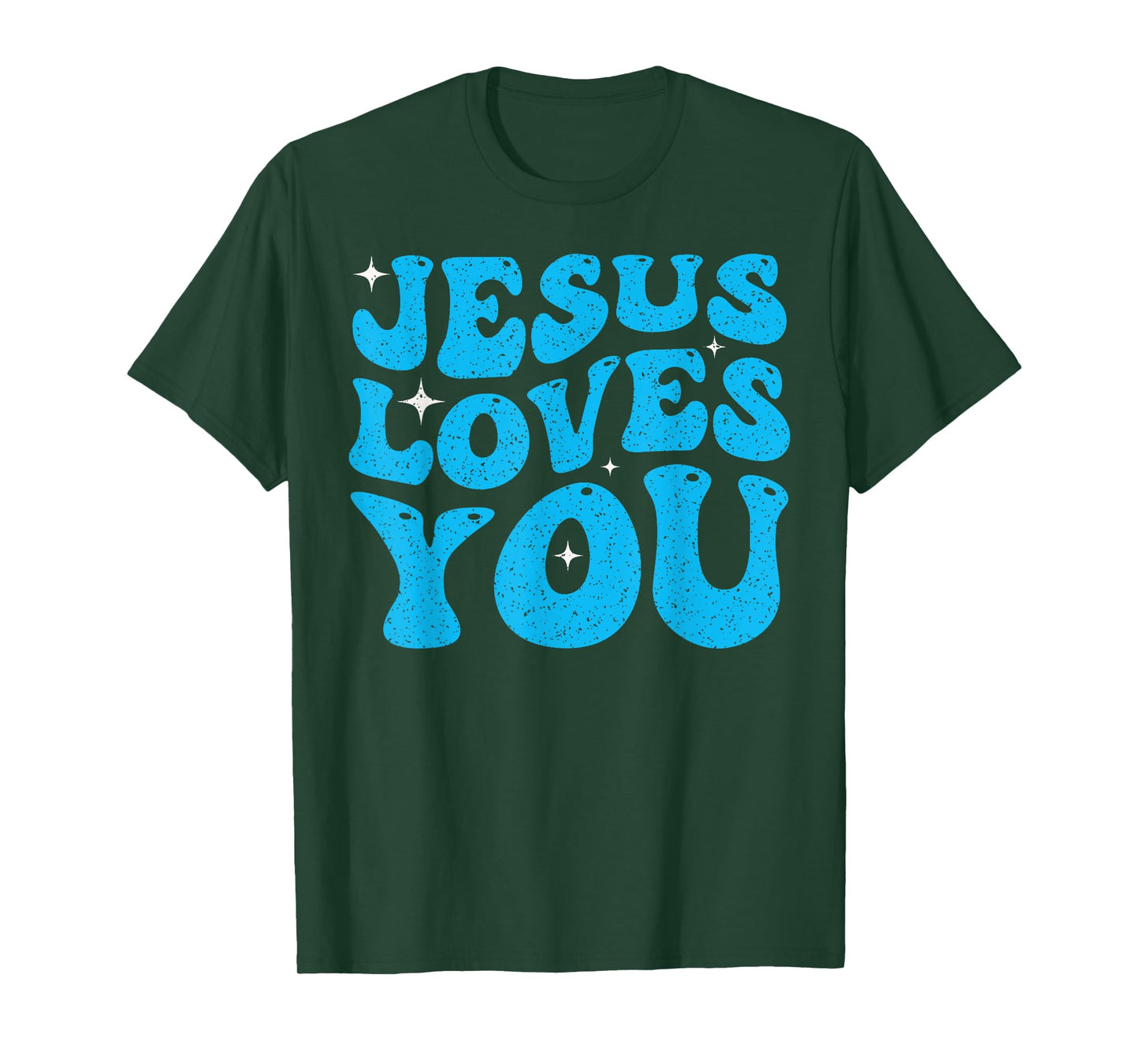 Cute Jesus Loves You Groovy Christian Faith Inspirational T-Shirt