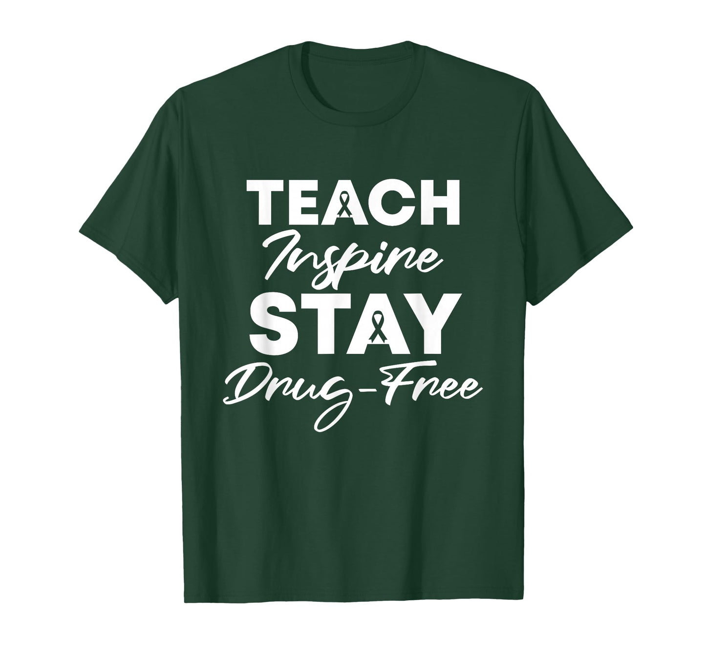 Teach Inspire Stay Drug-Free Red Ribbon Week Teacher kids T-Shirt