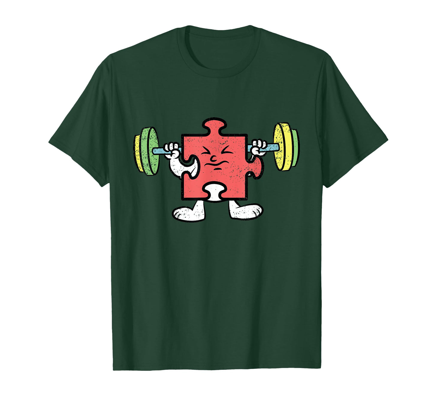 Puzzle Piece Workout Autism Awareness Gym Fitness Autistic T-Shirt