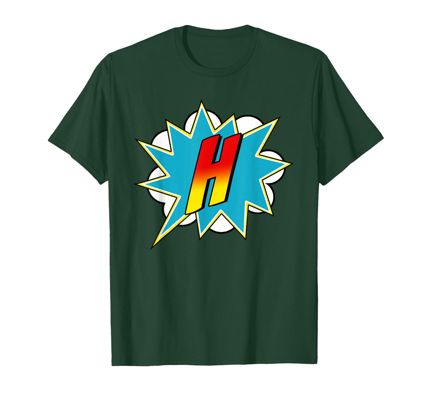 Letter H Superhero Name Comic Letter Retro Costume T-Shirt