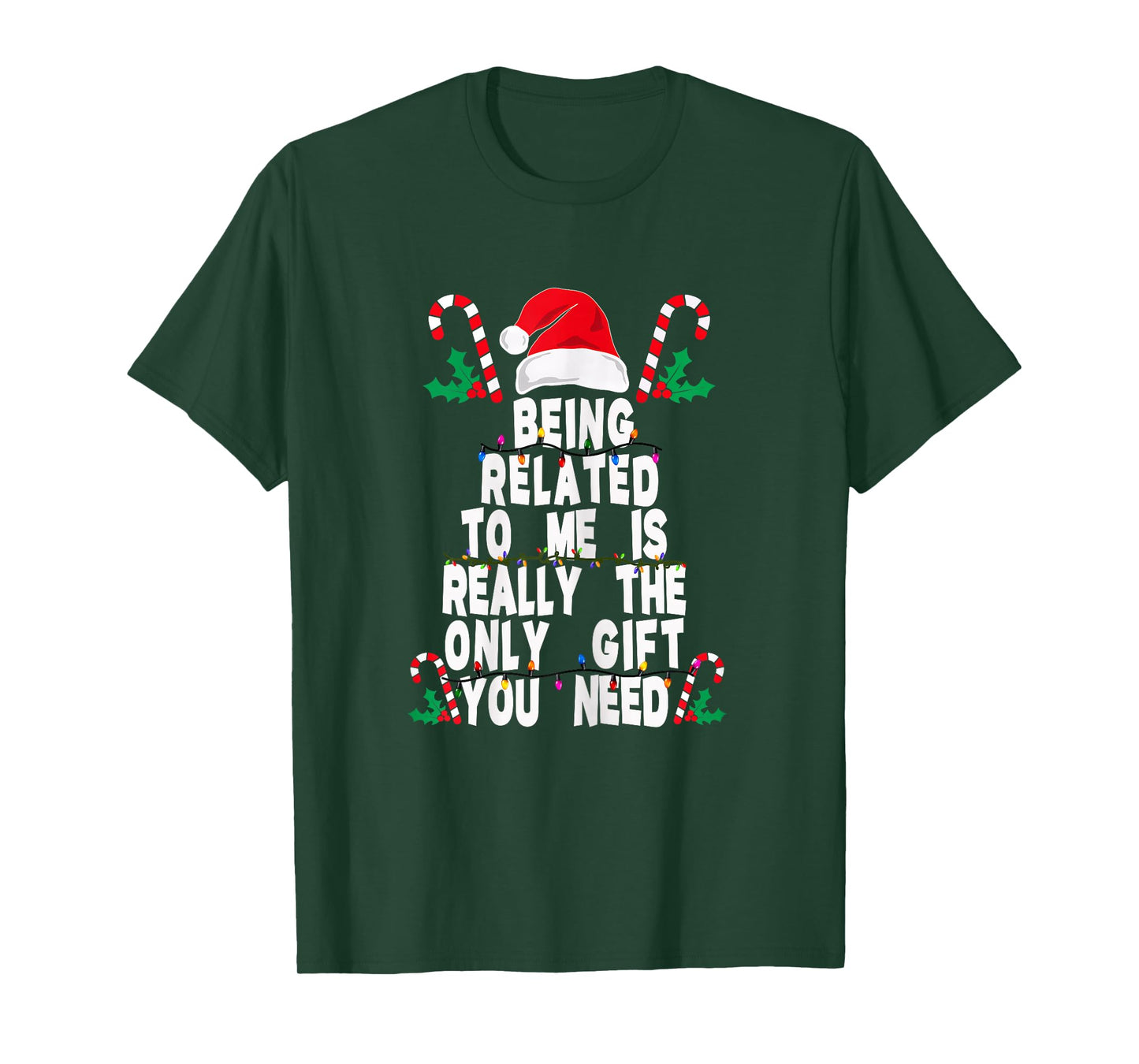 Womens Being Related to Me Funny Christmas Family Xmas Pajamas Gift T-Shirt