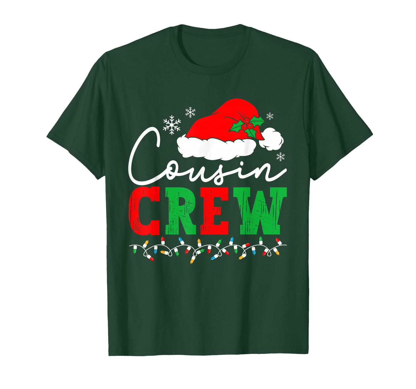Cousin Crew Christmas Xmas Lights Family Matching Pajamas T-Shirt