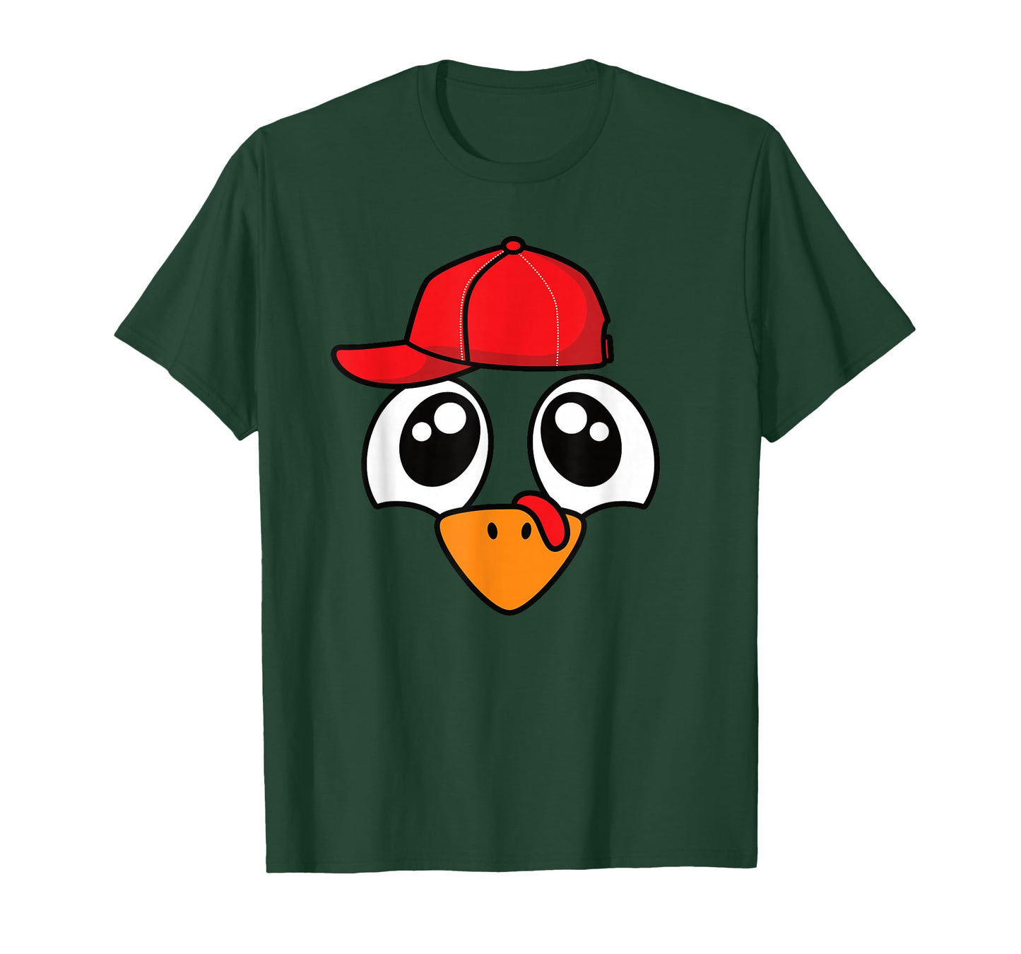 Funny Thanksgiving Turkey Face Men Boys Kids T-Shirt
