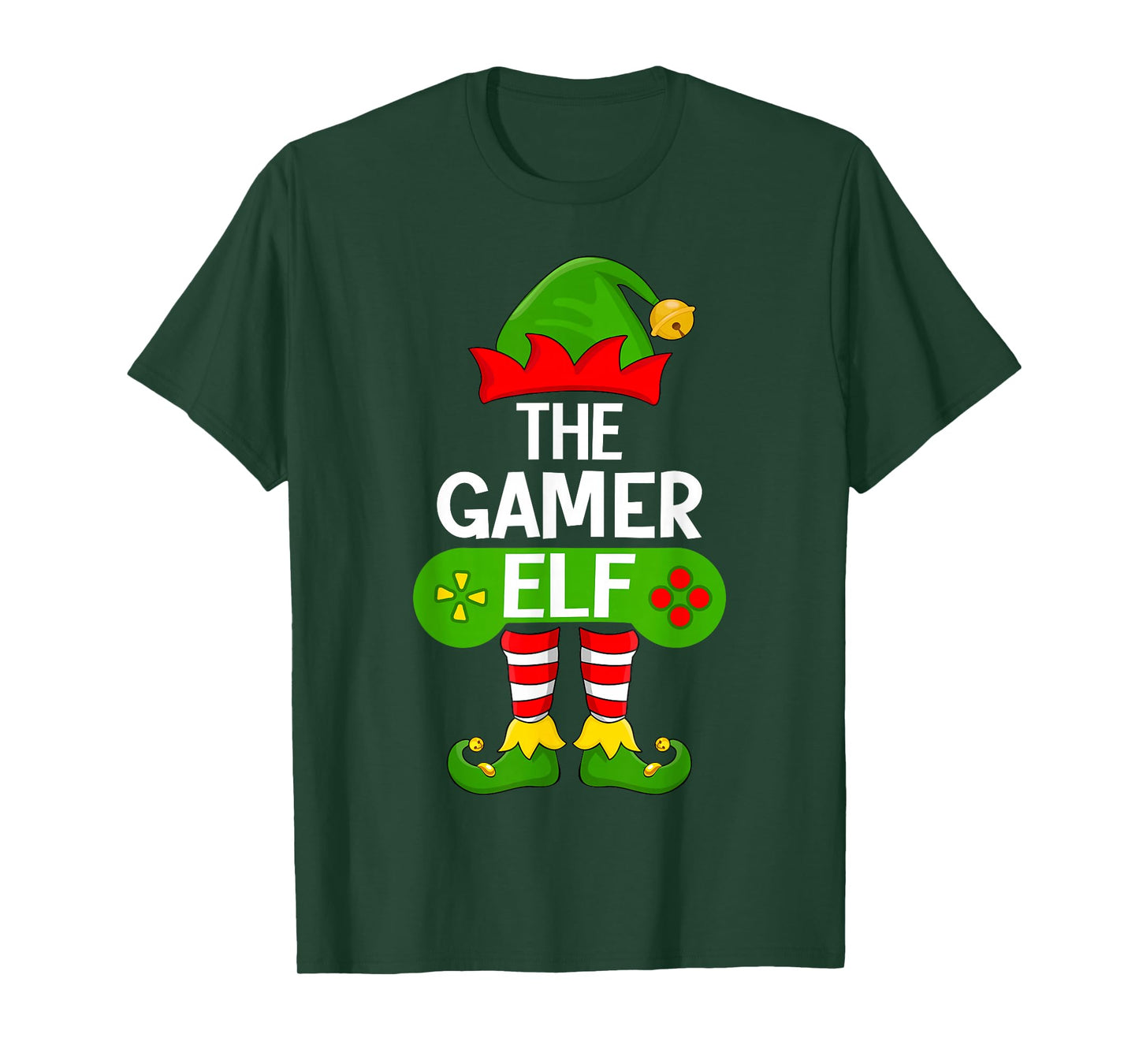 Gamer Elf Xmas Matching Family Elf Squad Christmas T-Shirt