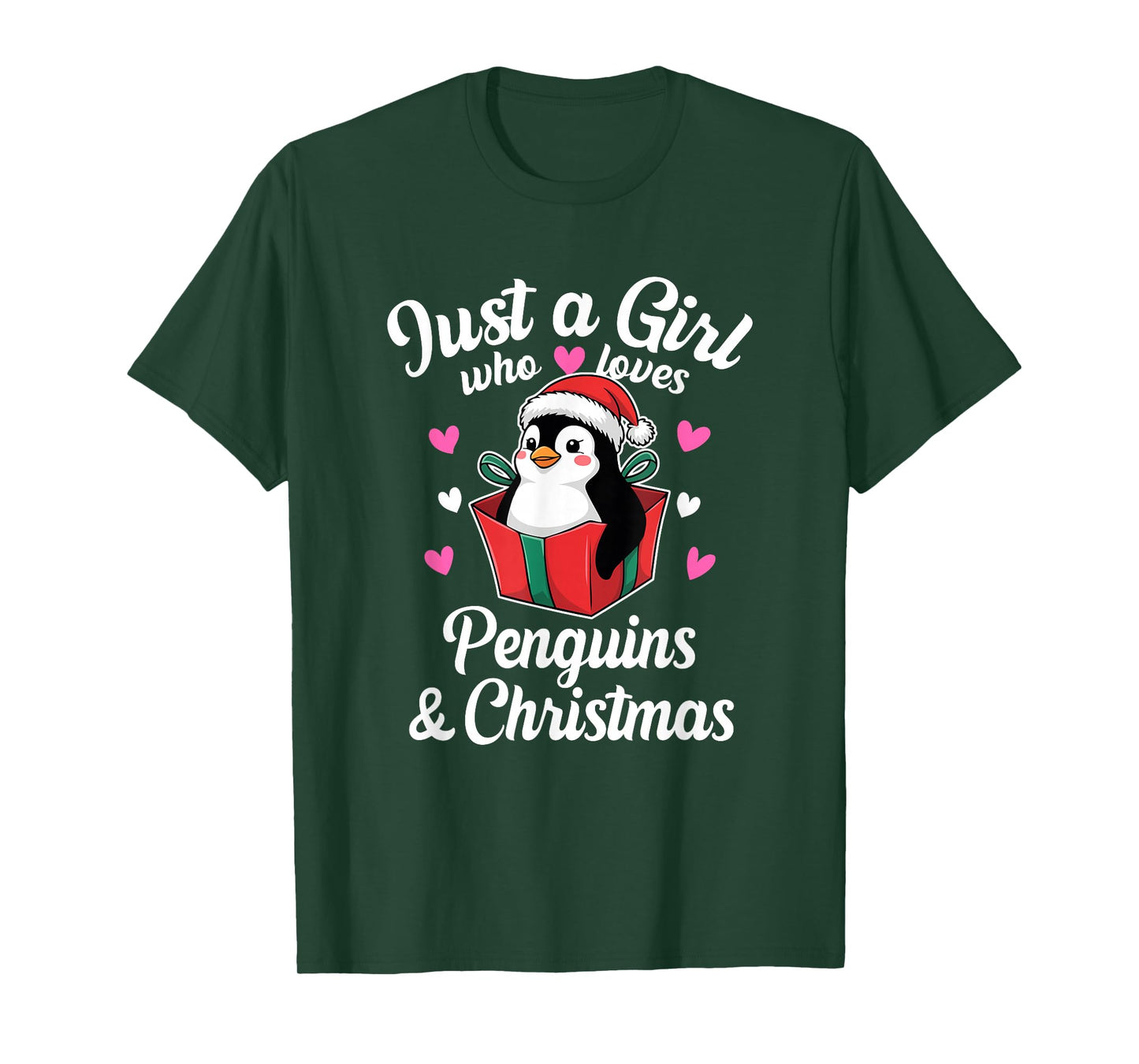 Cute Just a Girl Who Loves Penguins Xmas T-Shirt