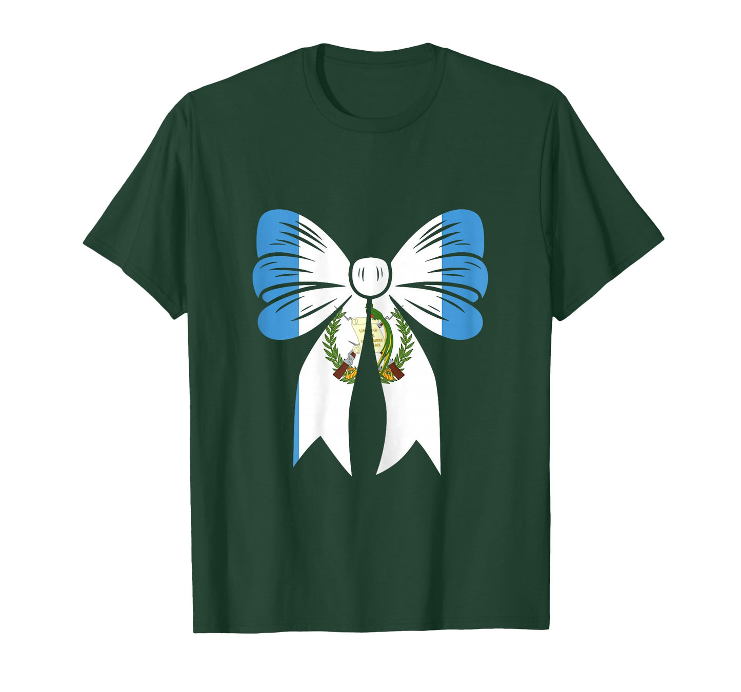Guatemala Girl Coquette Bow Ribbon Pride Guatemalan Flag T-Shirt