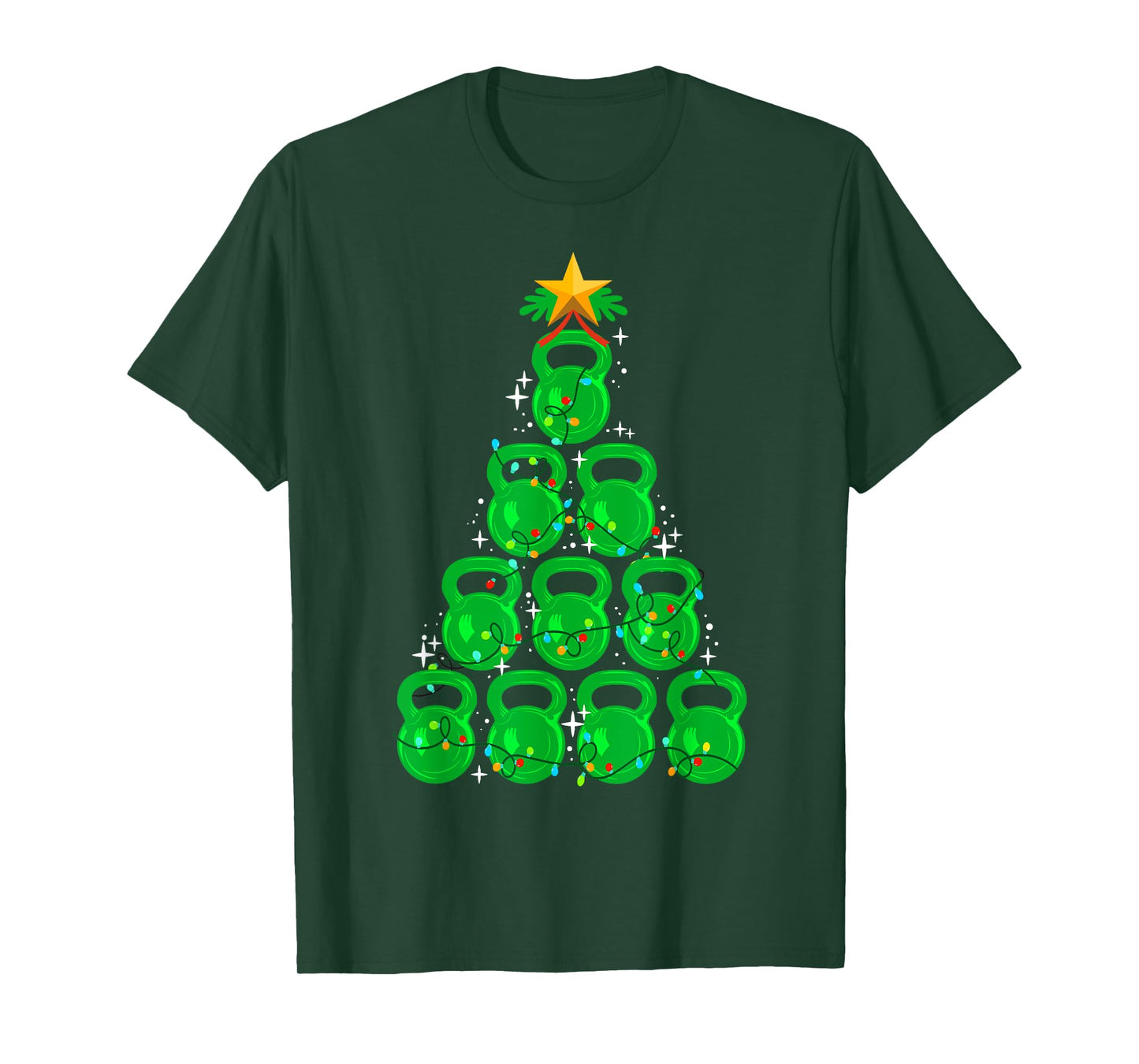 Christmas Tree Kettlebell Xmas Gym Workout Fitness Exercise T-Shirt