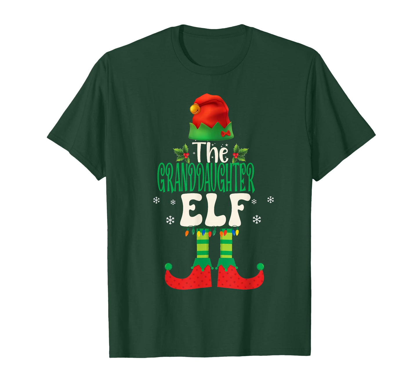 Funny The Granddaughter Elf Group Matching Family Christmas T-Shirt