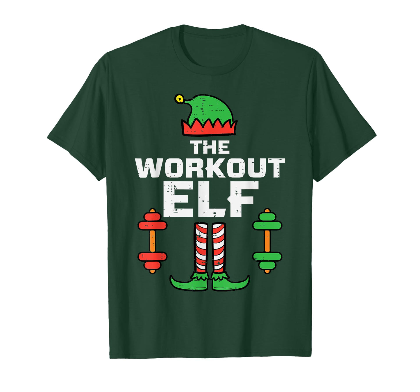Christmas Workout Elf Xmas Family Group Match Gym Men Women T-Shirt