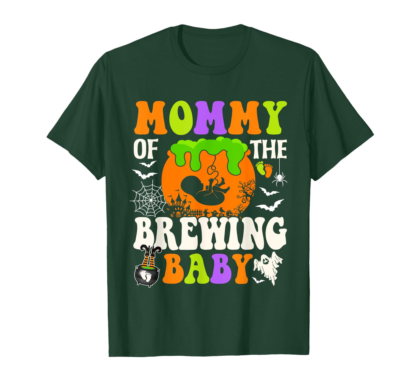 Mommy Of The Brewing Baby Halloween Pregnancy Baby Shower T-Shirt