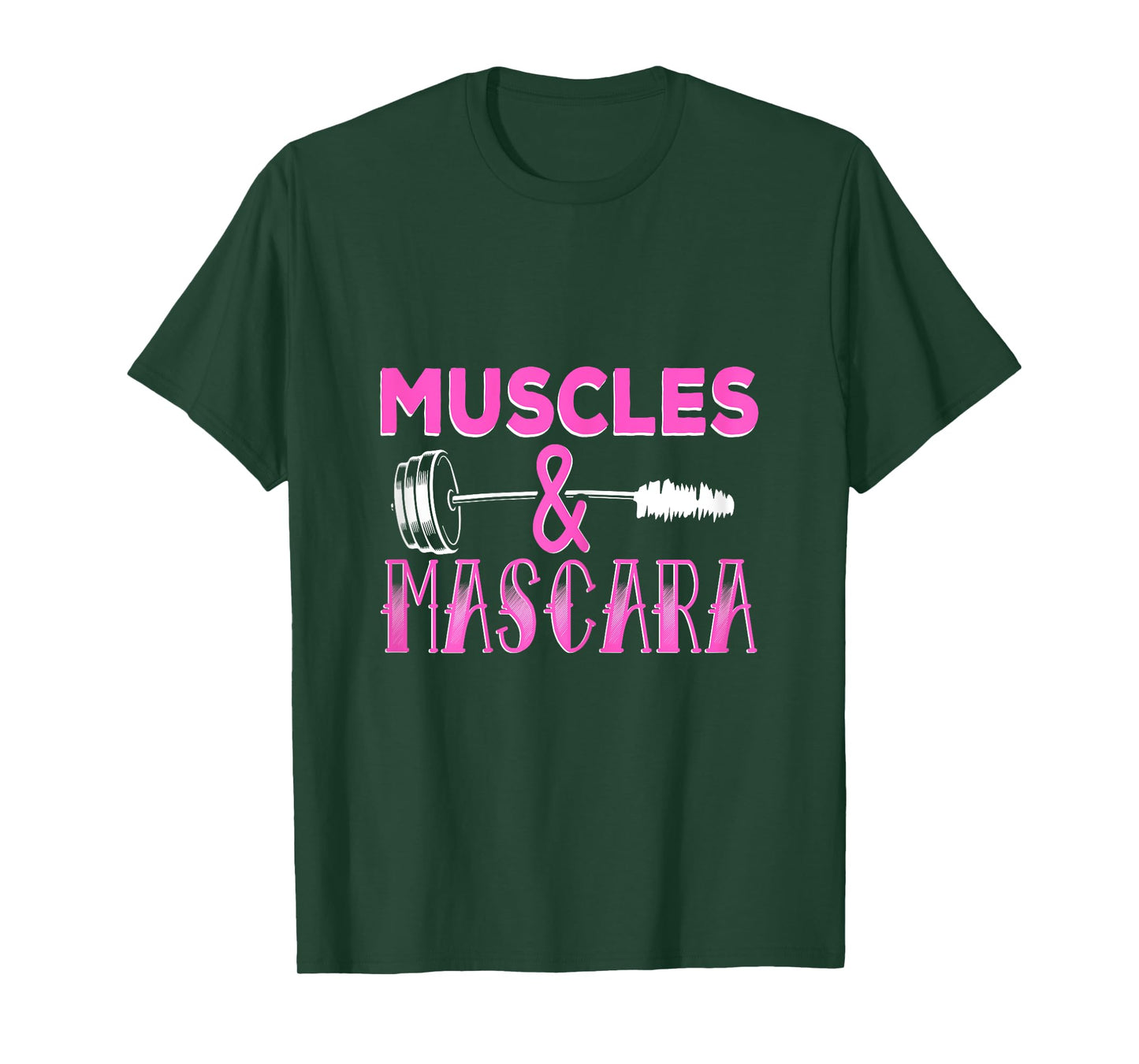 Muscles and Mascara Fitness Makeup Addict Gym Cute Workout T-Shirt
