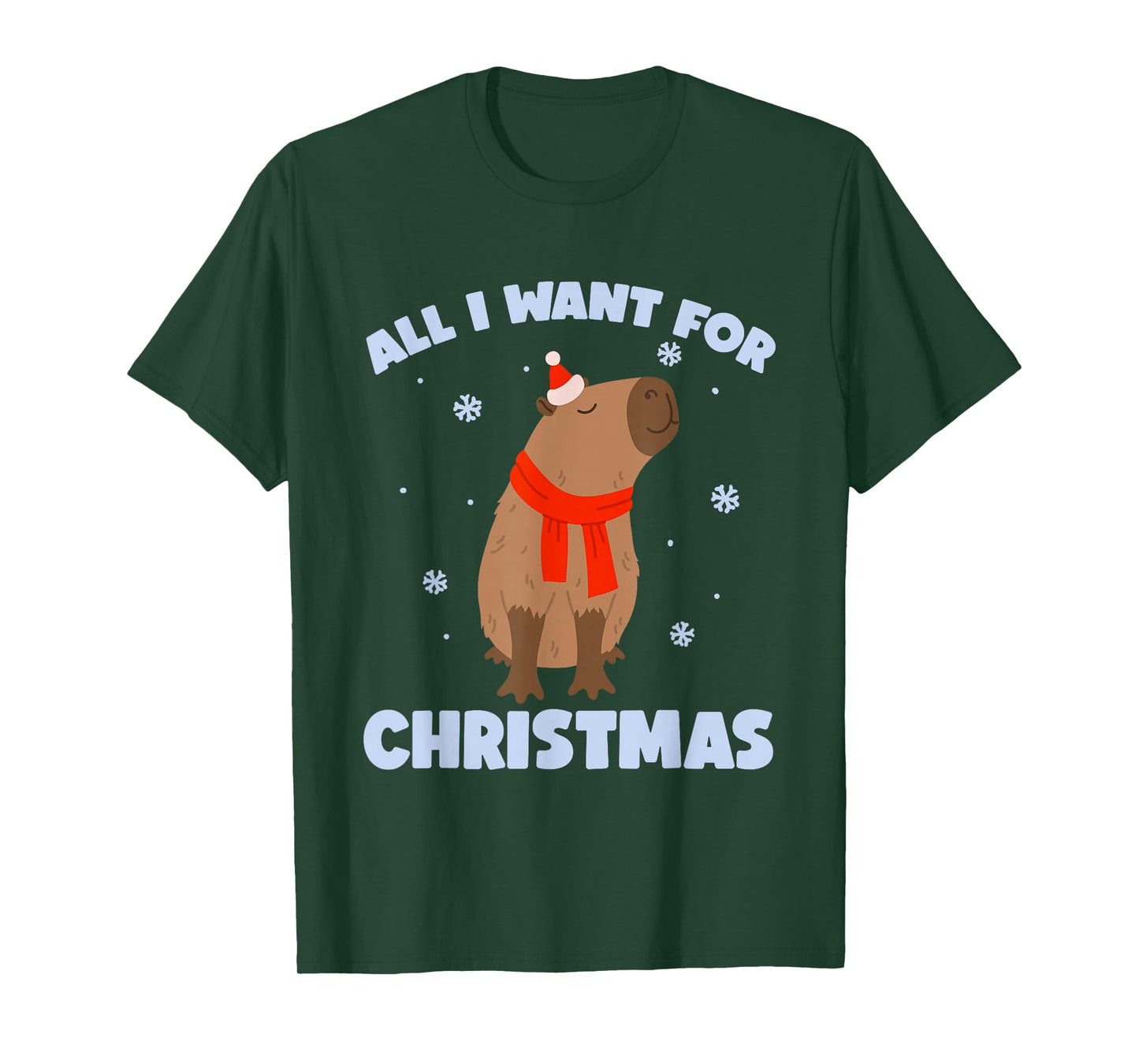 Want for Christmas is Capy | Christmas Capybara Santa T-Shirt