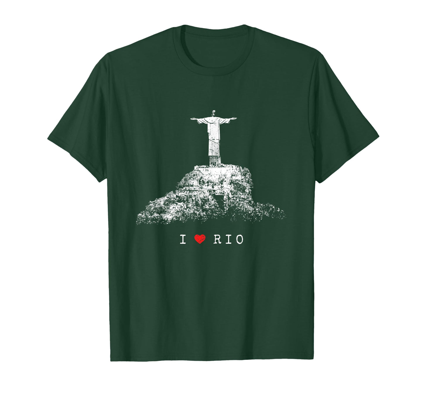 Rio de Janeiro Skyline Statue of Jesus Christ Brazil Love T-Shirt