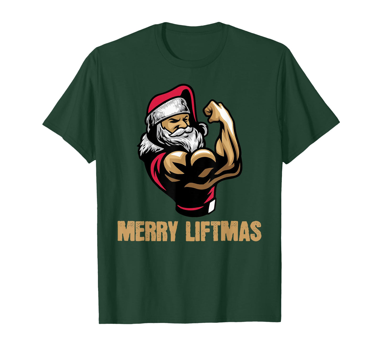 Santa Claus Gym Bodybuilding Fitness Merry Liftmas XMAS Tee T-Shirt