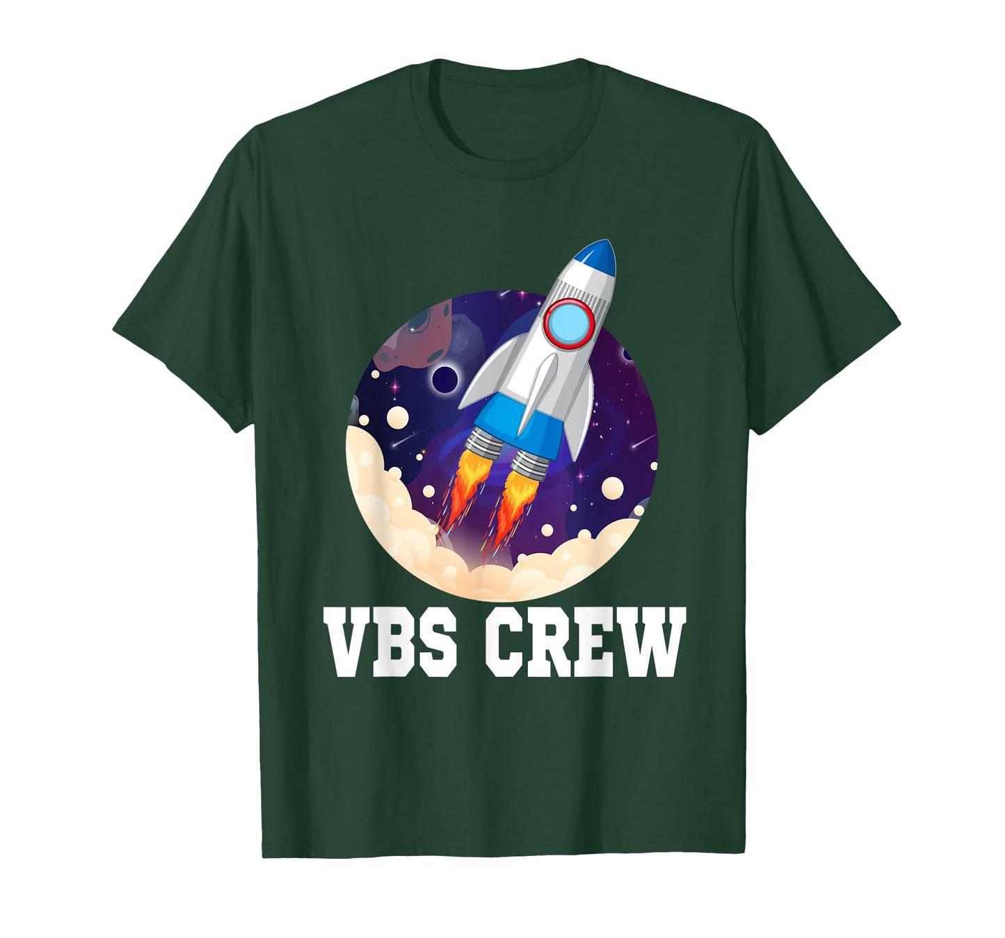 I Love VBS 2025 Space Crew Vacation Bible School Rocket T-Shirt