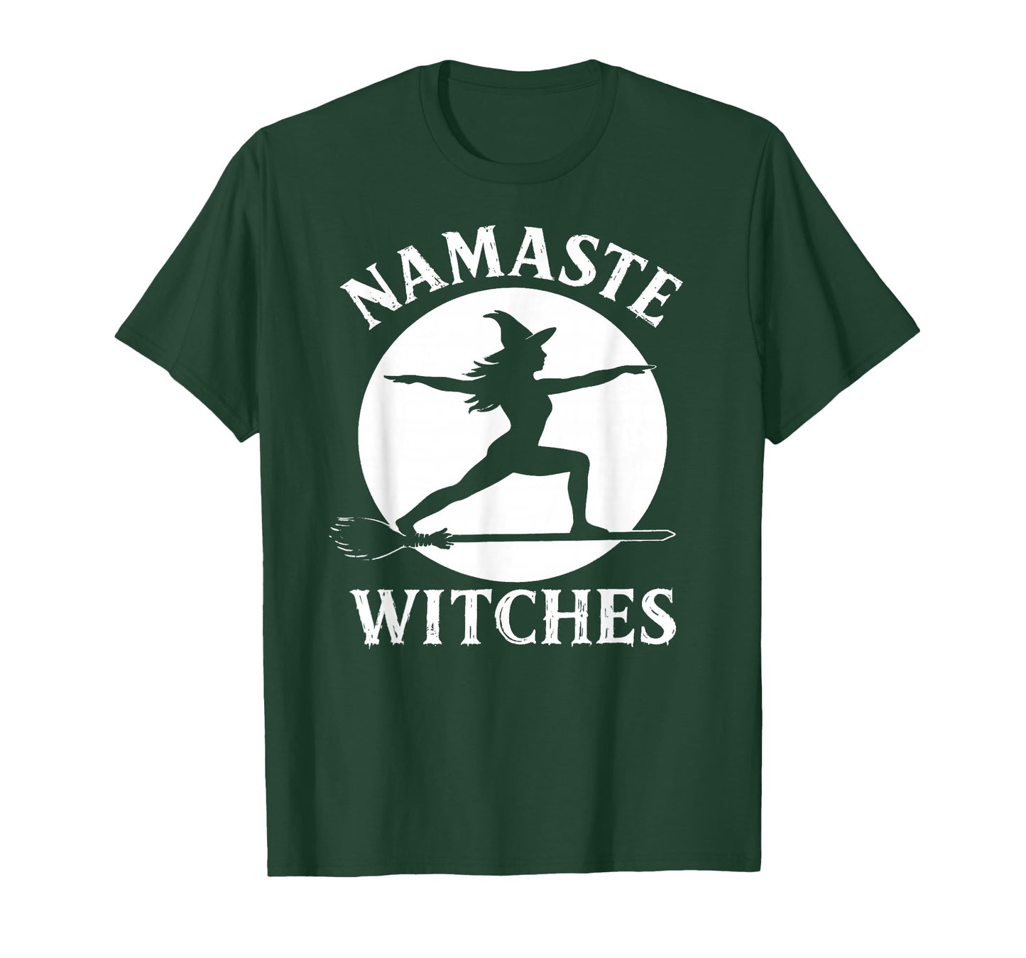 Namaste Witches Funny Halloween Yoga Warrior Pose Witch T-Shirt