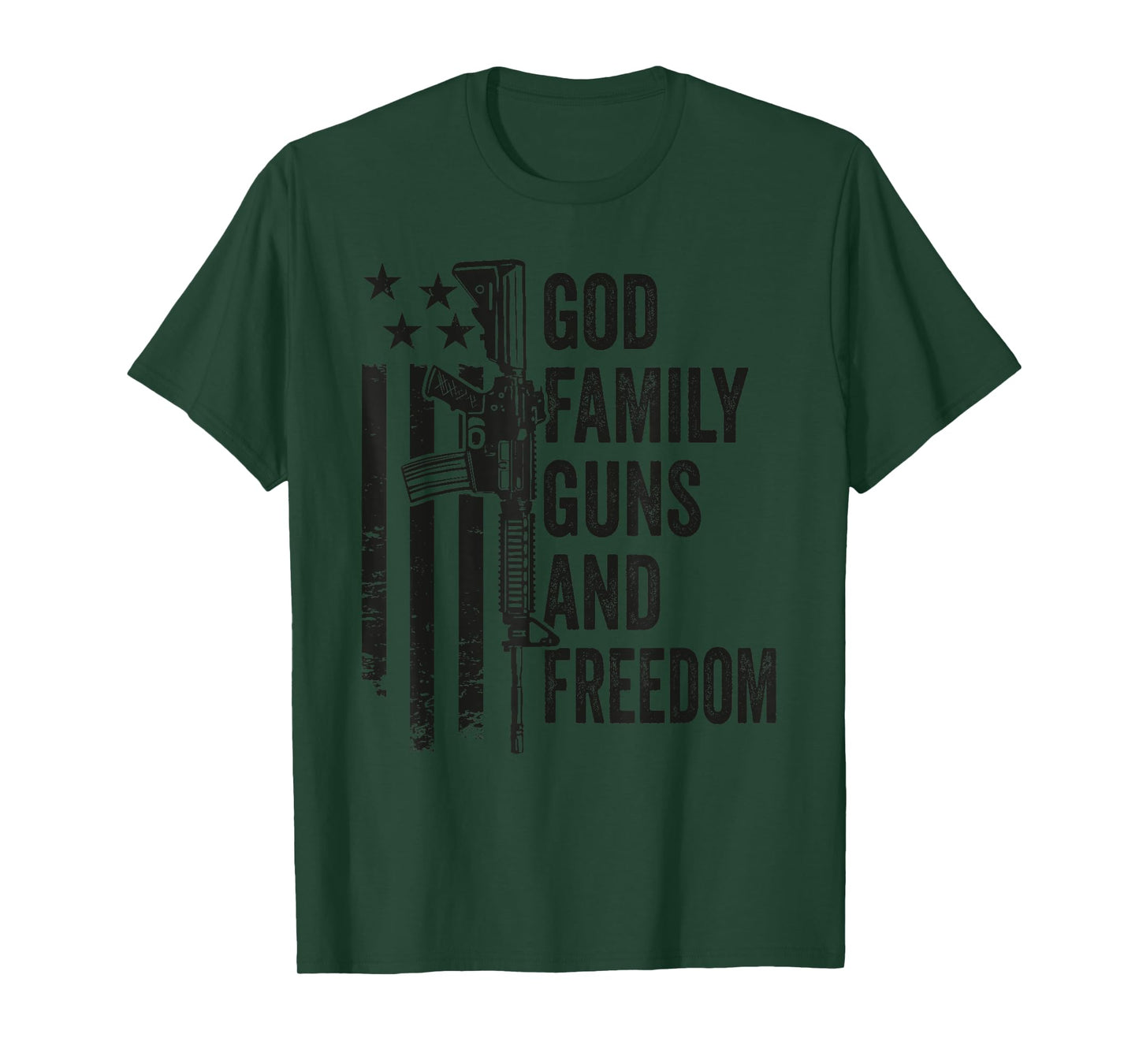 GOD FAMILY GUNS & FREEDOM - Gun Rights Faith Jesus Camo T-Shirt