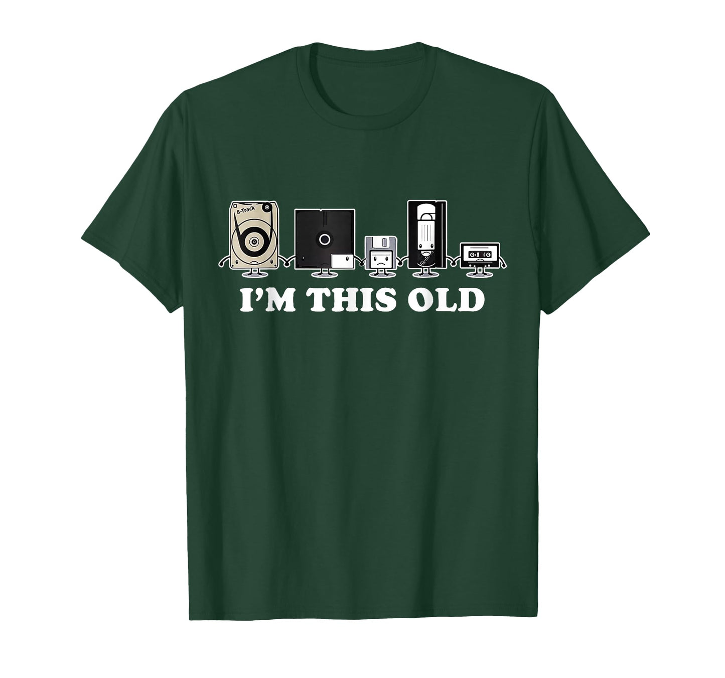 I'm This Old Retro Vintage Cassette Tape Floppy Disk VHS T-Shirt