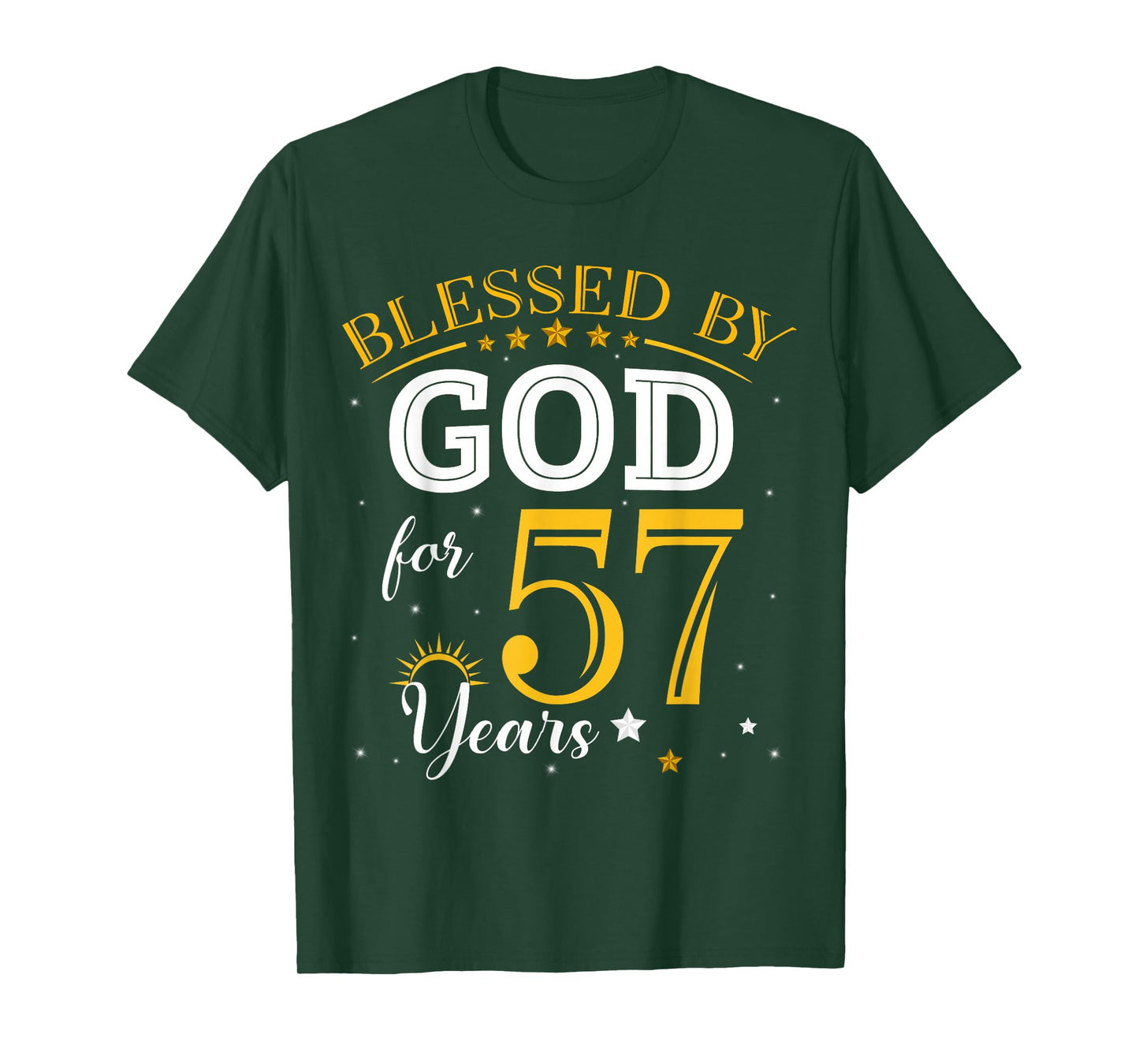 Vintage Blessed by God For 57 Years Old 57th Birthday Girl T-Shirt