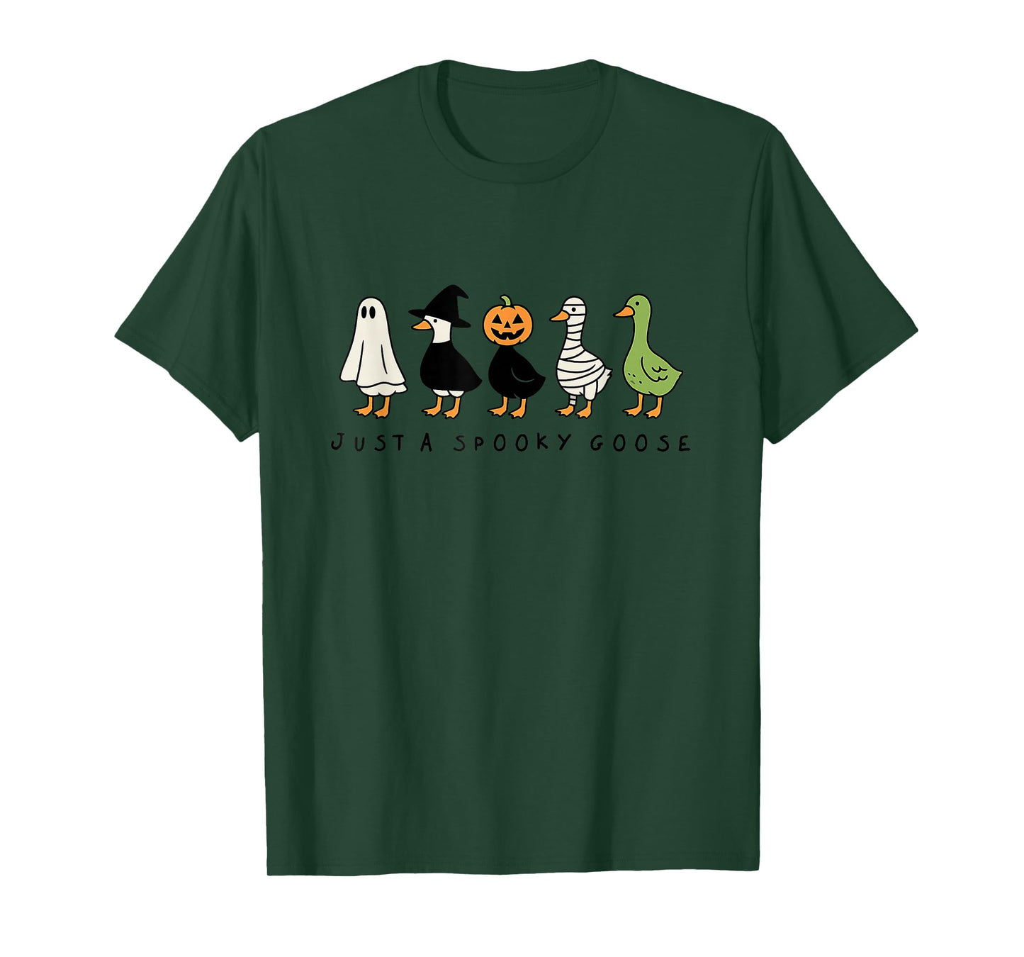 Just A Spooky Goose Halloween Silly Goose Funny Halloween T-Shirt